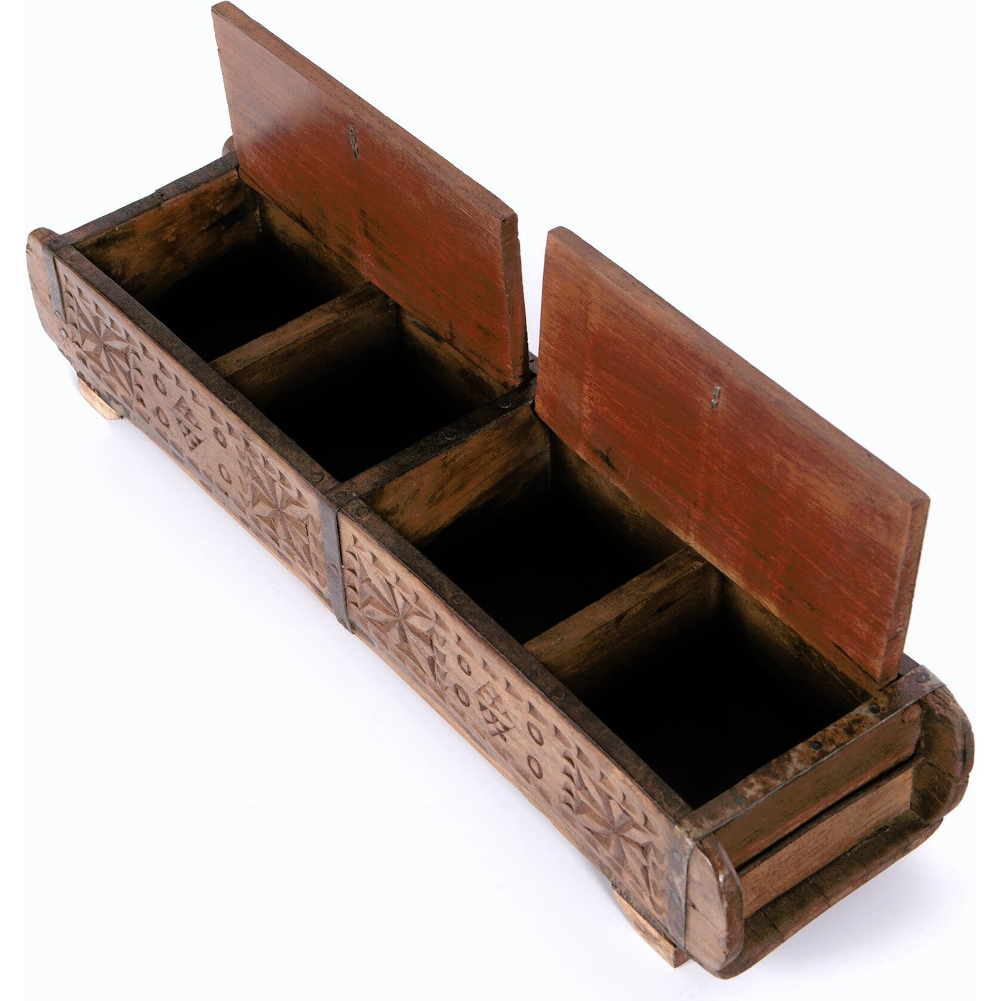 011 SI-1715339 | Closeup | Found Carved Box by Four Hands in reclaimed natural. Made from solid mixed reclaimed wood in a eclectic & global style.