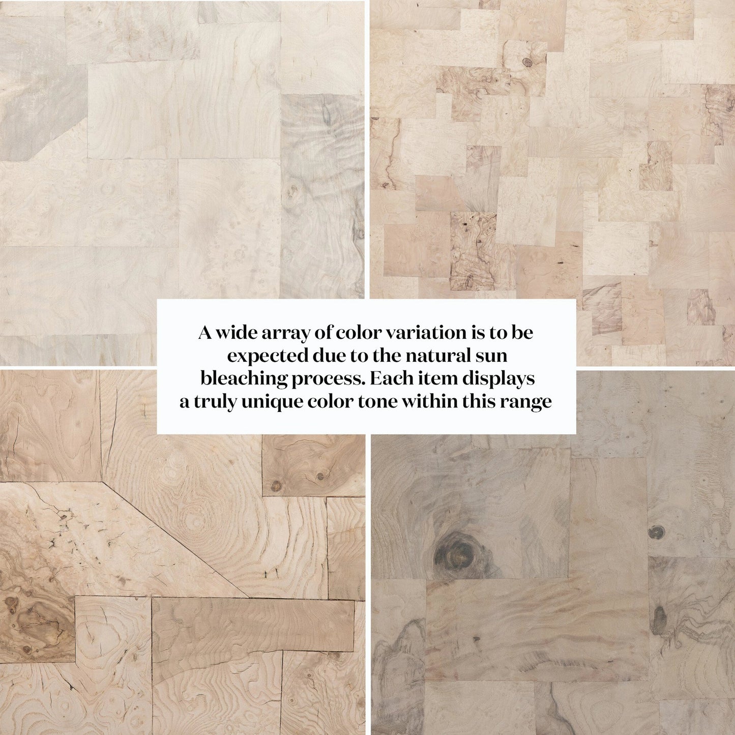 021 SI-1714475 | Closeup | Blanco End Table by Four Hands in bleached burl. Made from ash burl veneer, thick mahogany veneer in a modern style.
