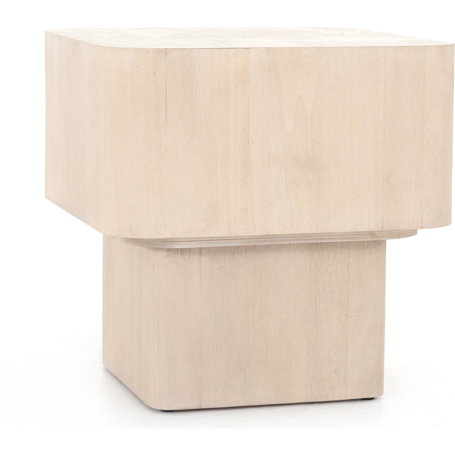 003 SI-1714475 | Additional Silo | Blanco End Table by Four Hands in bleached burl. Made from ash burl veneer, thick mahogany veneer in a modern style.