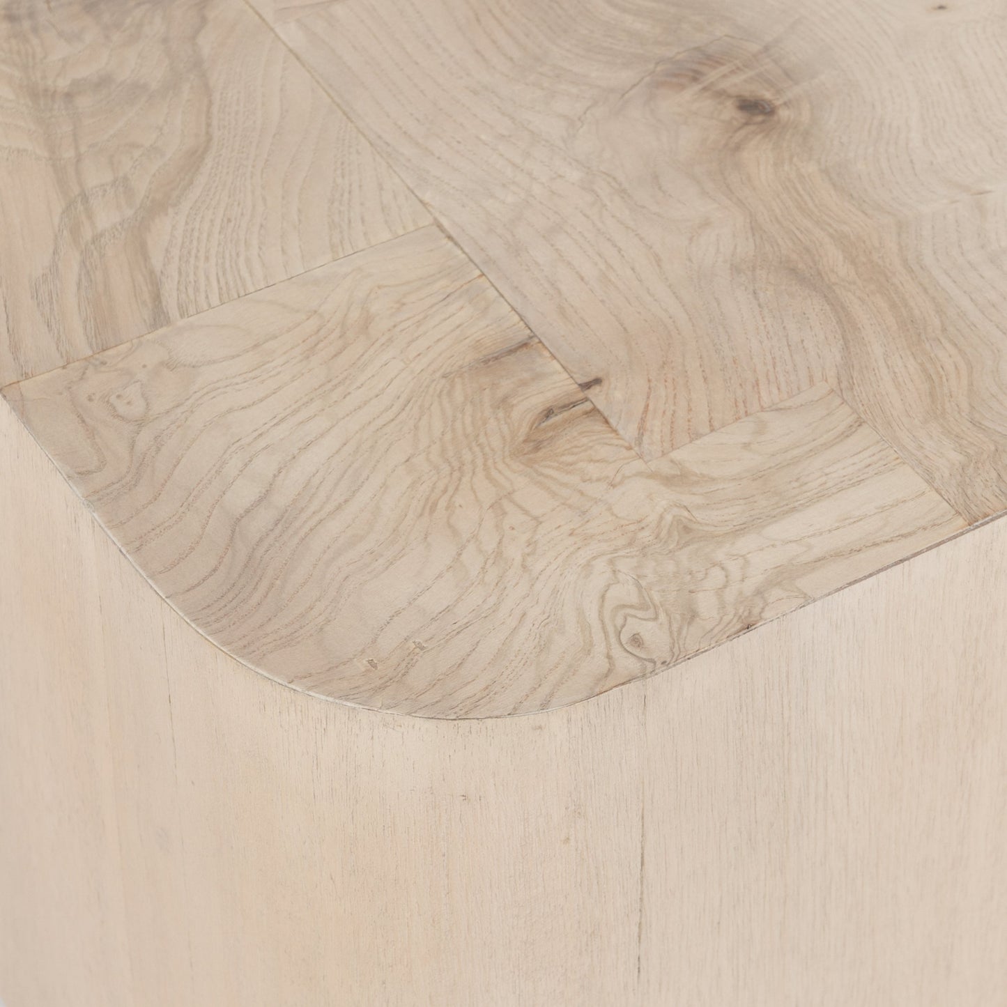 008 SI-1714475 | Additional Silo | Blanco End Table by Four Hands in bleached burl. Made from ash burl veneer, thick mahogany veneer in a modern style.