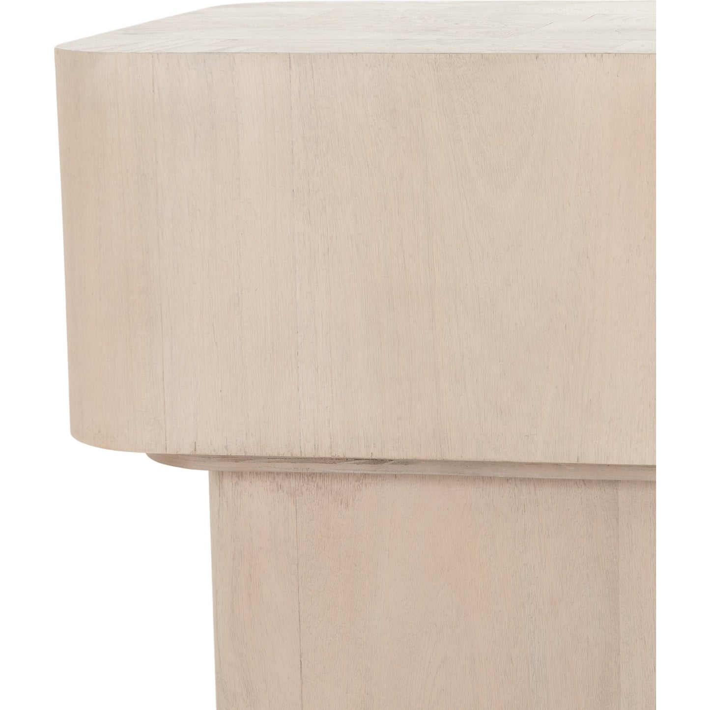 010 SI-1714475 | Additional Silo | Blanco End Table by Four Hands in bleached burl. Made from ash burl veneer, thick mahogany veneer in a modern style.