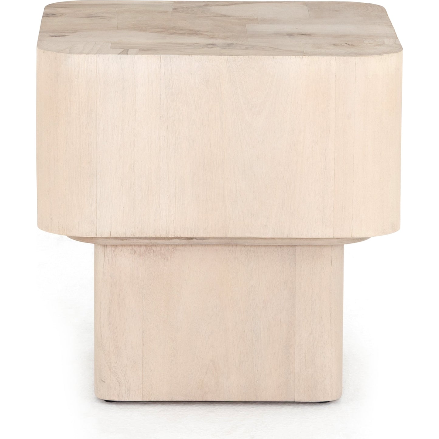 004 SI-1714475 | Additional Silo | Blanco End Table by Four Hands in bleached burl. Made from ash burl veneer, thick mahogany veneer in a modern style.
