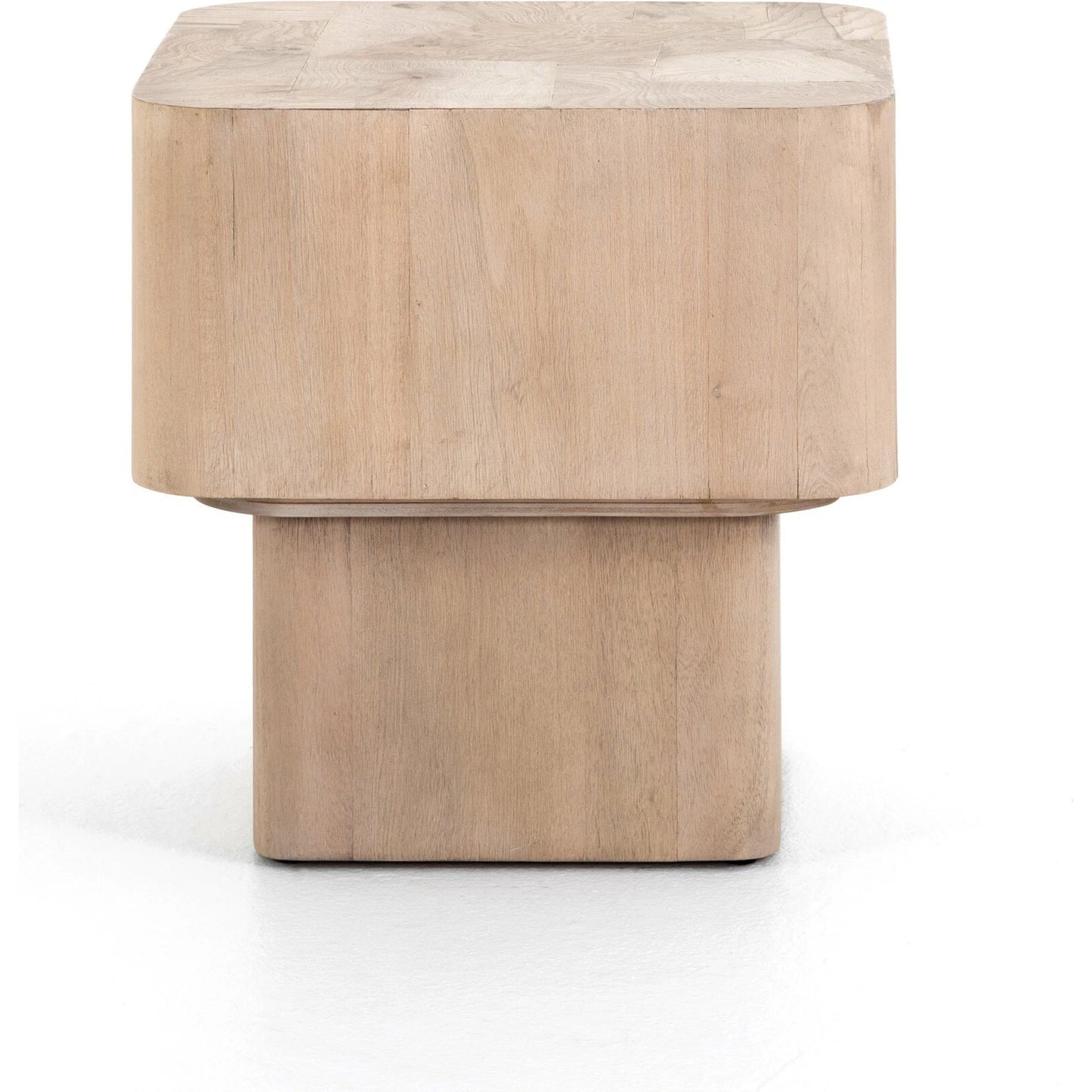 018 SI-1714475 | Additional Silo | Blanco End Table by Four Hands in bleached burl. Made from ash burl veneer, thick mahogany veneer in a modern style.