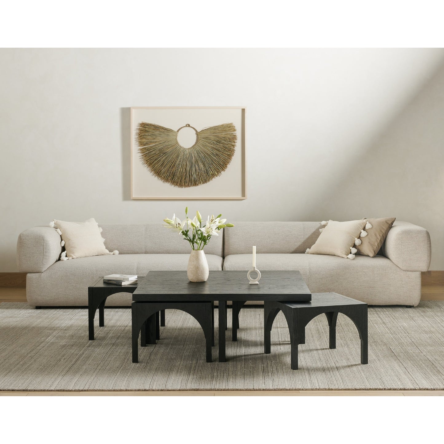 014 SI-1797569 | Lifestyle | Amara Nesting Coffee Table by Four Hands. Made from oak veneer, solid oak in a eclectic & global style.