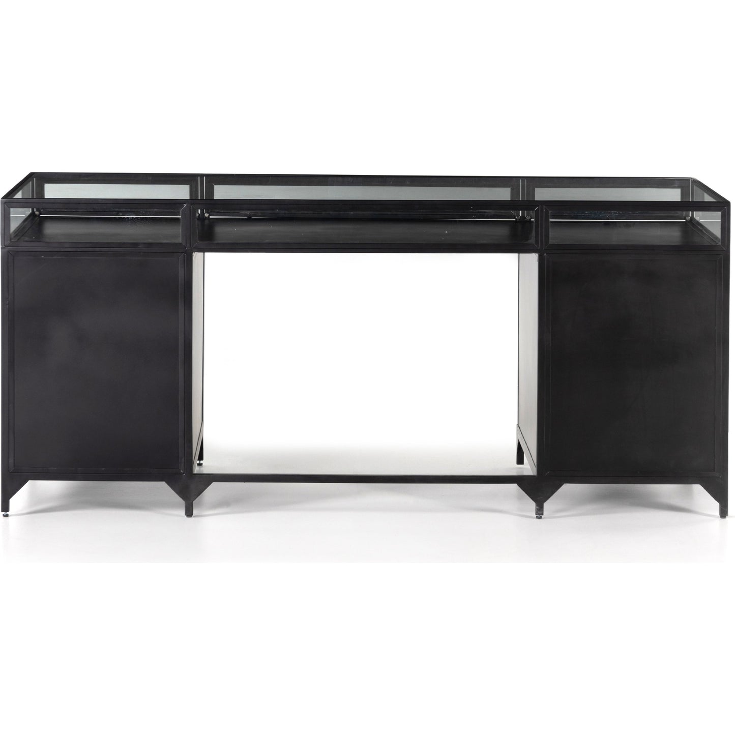 006 SI-1716661 | Additional Silo | Shadow Box Executive Desk by Four Hands in black. Made from iron in a modern style.