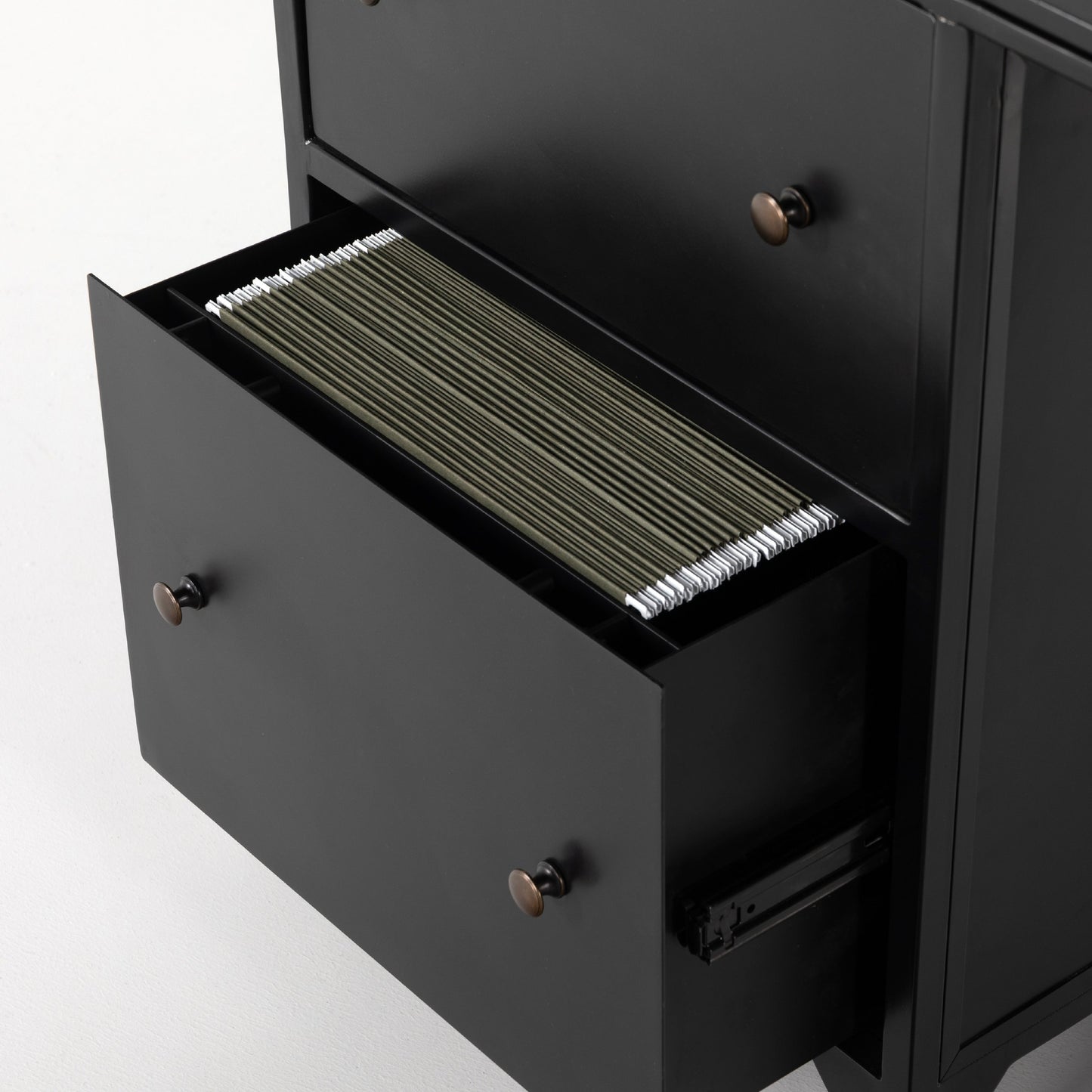 002 SI-1716661 | Additional Silo | Shadow Box Executive Desk by Four Hands in black. Made from iron in a modern style.