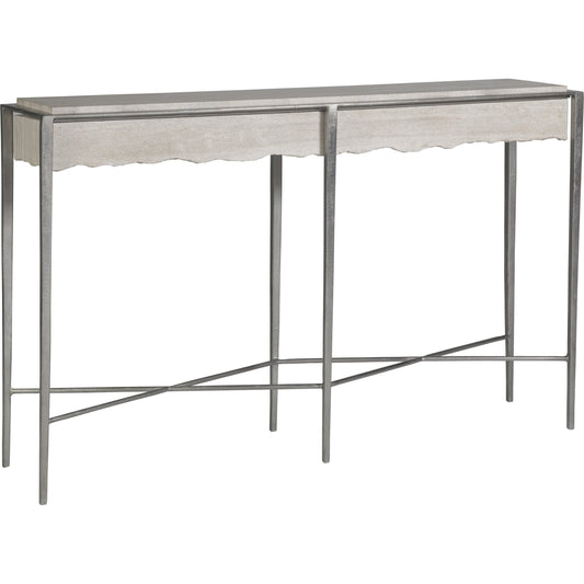 Everest Console by Artistica Home in silver leaf. Made from unique in a transitional style.