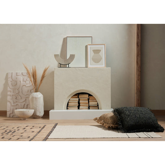 Sandstone Sculpture by Four Hands in hammered grey w/clear powder coat, heartsmere marble and hammered grey. Made from iron, solid marble in a coastal style.