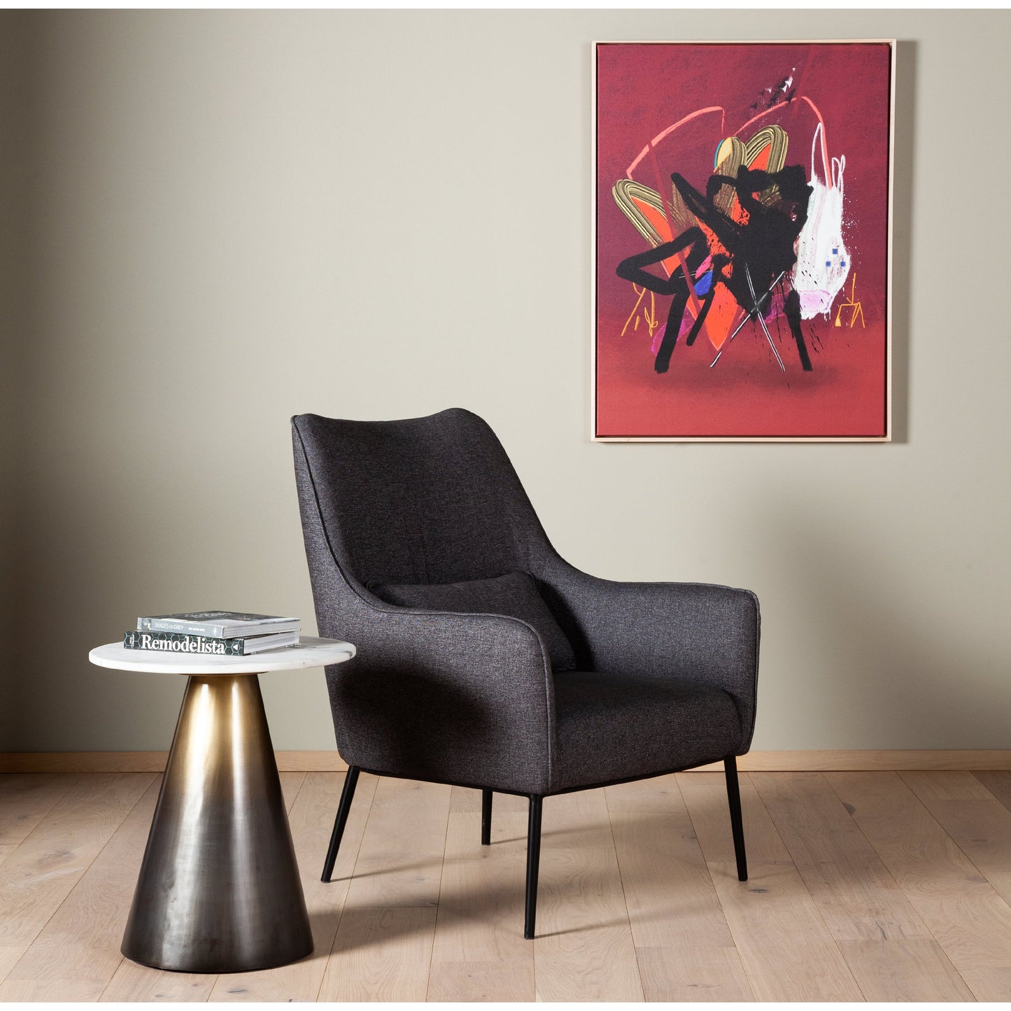001 SI-1714251 | Lifestyle | Armon End Table by Four Hands in ombre antique brass. Made from solid marble, iron in a eclectic & global style.