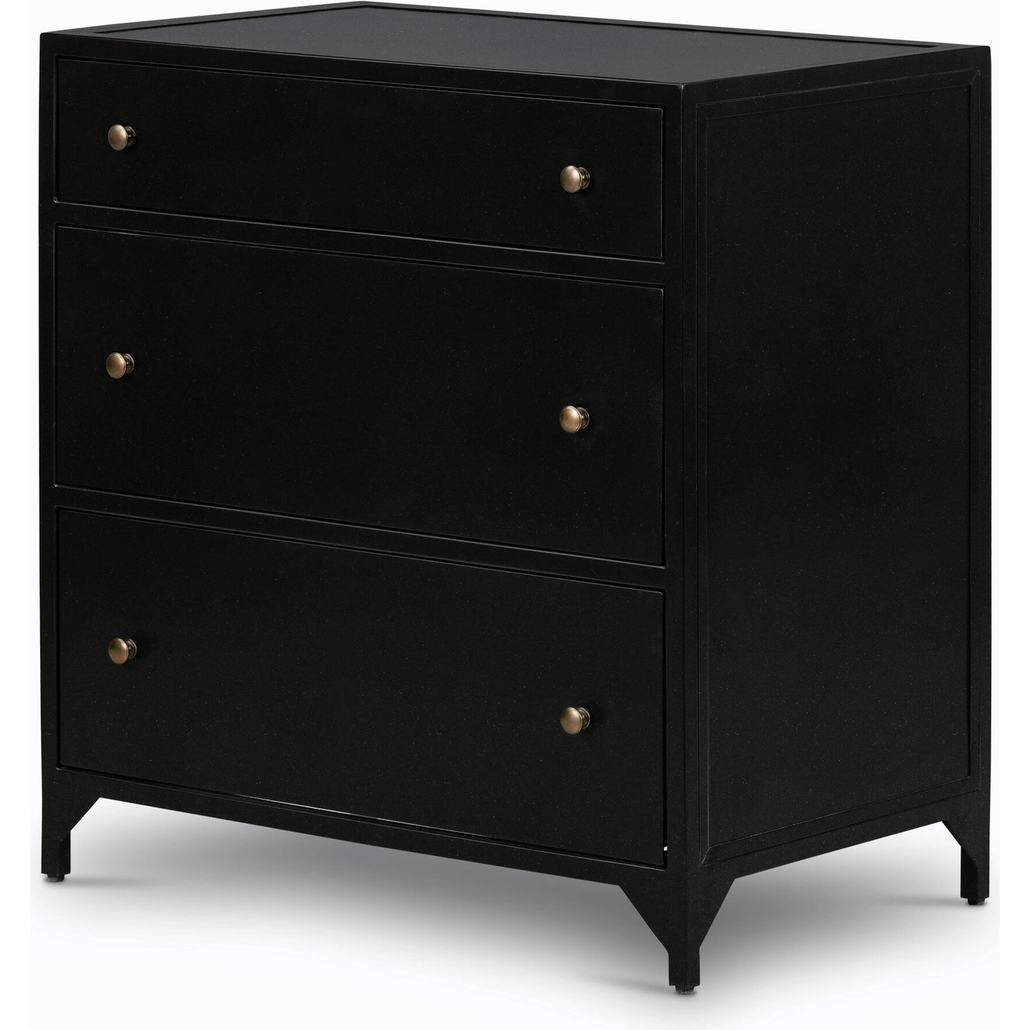 001 SI-2158064 | Primary Silo | Belmont Large Storage Nightstand by Four Hands in black, weathered bronze and black. Made from iron in a modern style.