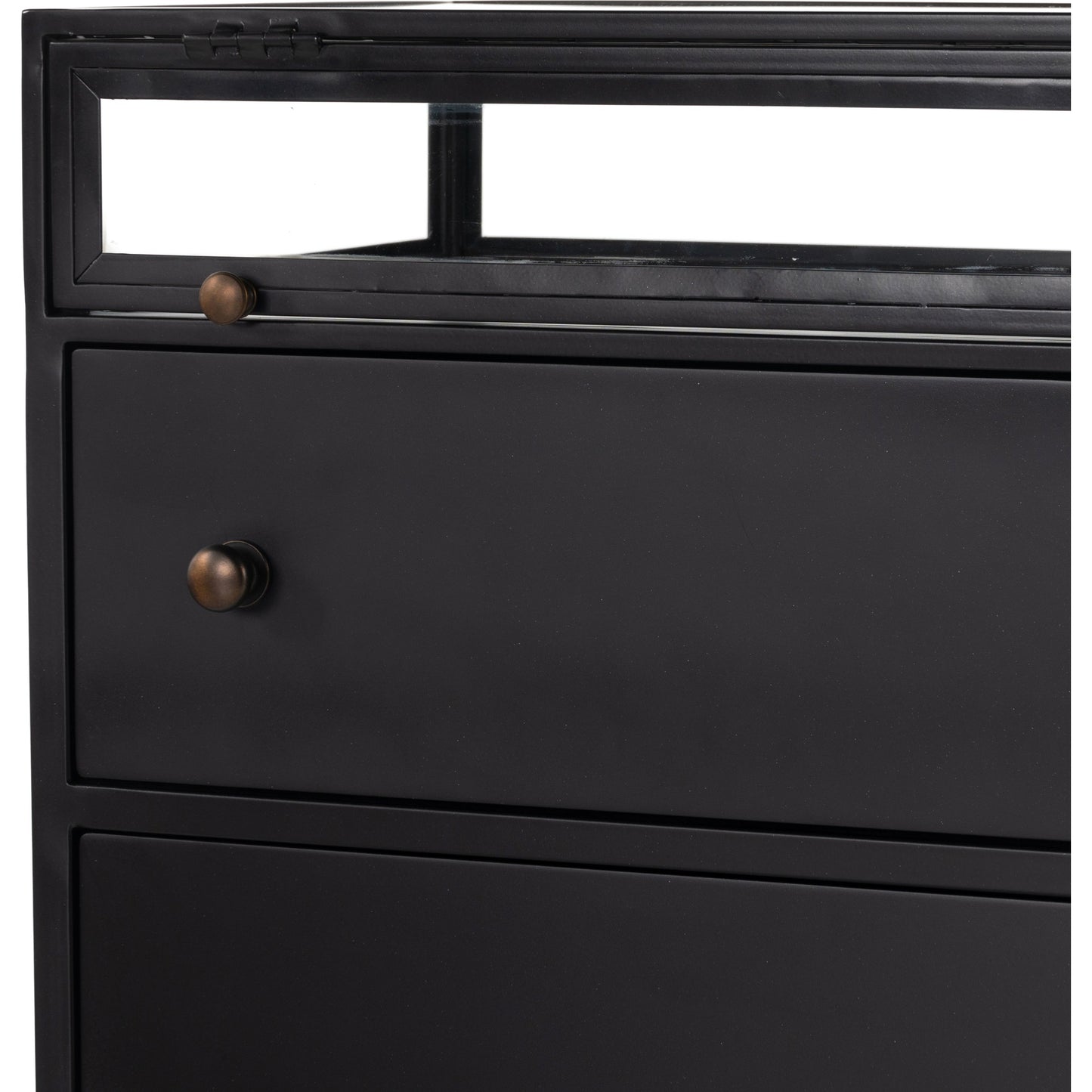 012 SI-1716666 | Additional Silo | Shadow Box Nightstand by Four Hands in black. Made from iron in a modern style.