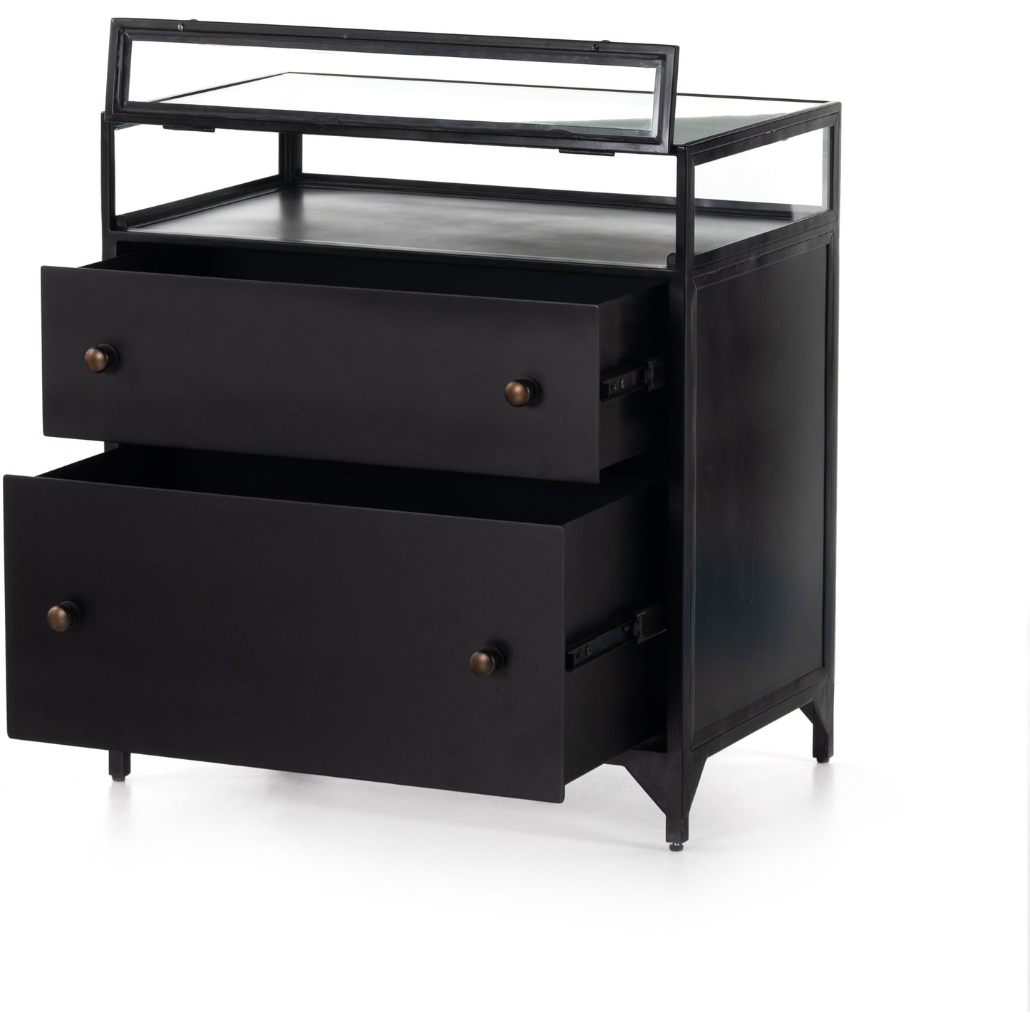 004 SI-1716666 | Additional Silo | Shadow Box Nightstand by Four Hands in black. Made from iron in a modern style.