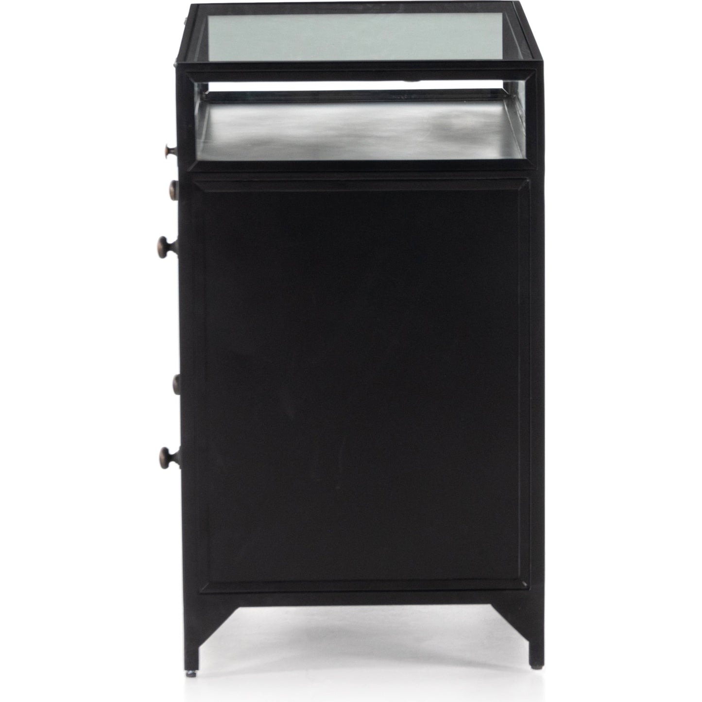 005 SI-1716666 | Additional Silo | Shadow Box Nightstand by Four Hands in black. Made from iron in a modern style.