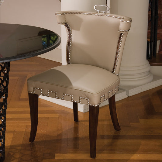 Casino Chair by Global Views in dark walnut. Made from rubber in a traditional style.