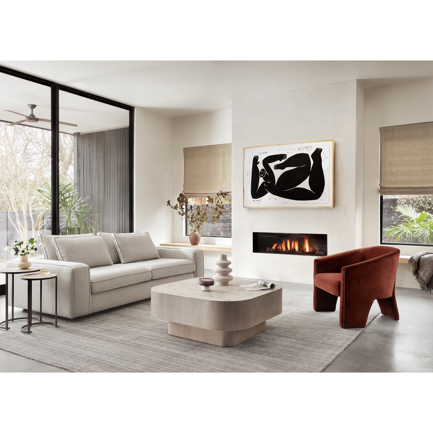 011 SI-1716383 | Lifestyle | Pierce Sofa by Four Hands in pompee pearl. Made from 97.81% olf, 2.19% polyester in a modern style.