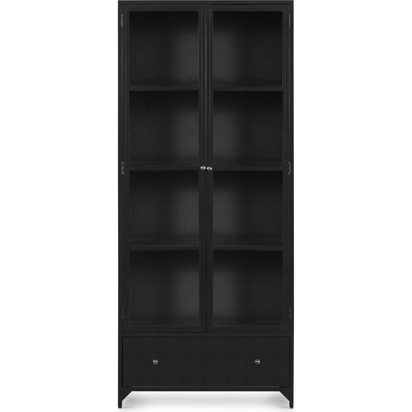003 SI-1716656 | Additional Silo | Shadow Box Cabinet by Four Hands in black, weathered bronze. Made from iron in a modern style.