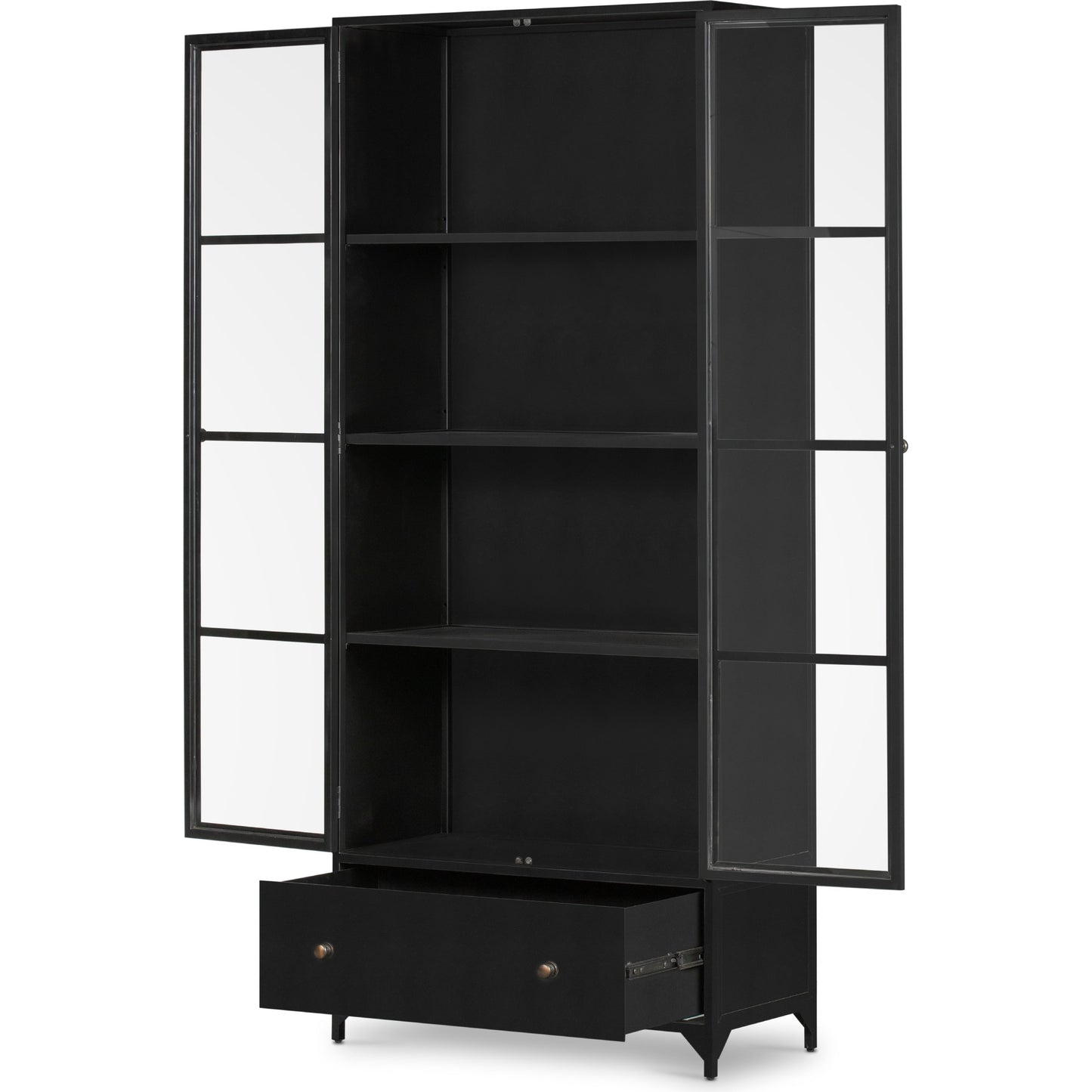 004 SI-1716656 | Additional Silo | Shadow Box Cabinet by Four Hands in black, weathered bronze. Made from iron in a modern style.