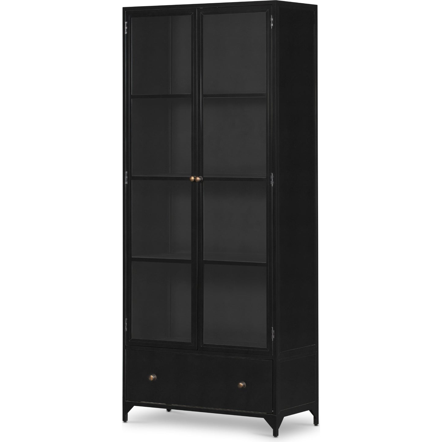 001 SI-1716656 | Additional Silo | Shadow Box Cabinet by Four Hands in black, weathered bronze. Made from iron in a modern style.