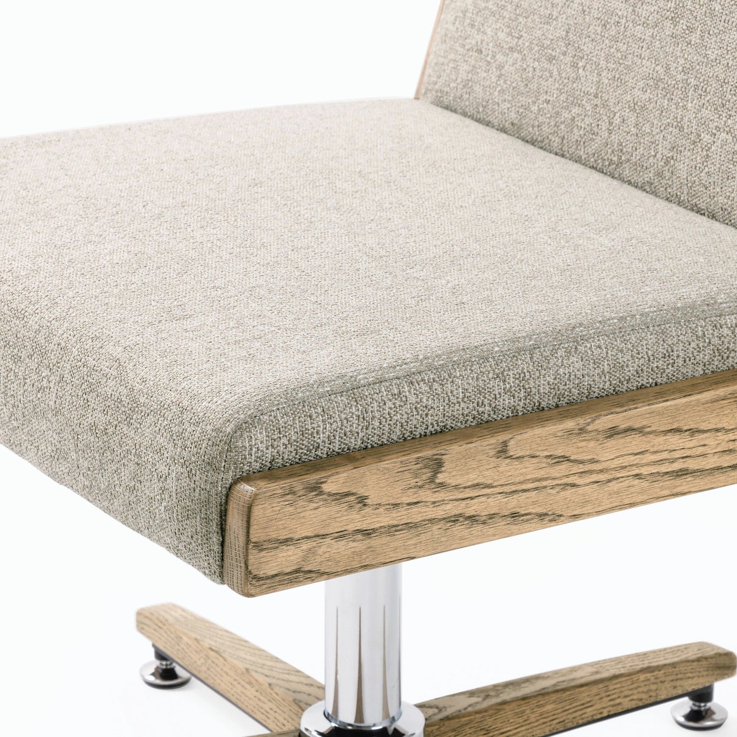 014 SI-1797945 | Closeup | Carla Desk Chair by Four Hands. Made from 100% polyester, solid oak in a modern style.