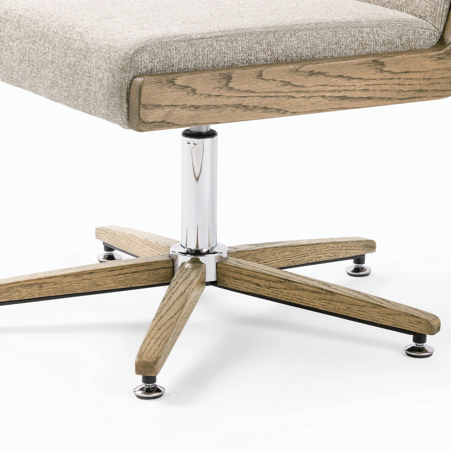 015 SI-1797945 | Closeup | Carla Desk Chair by Four Hands. Made from 100% polyester, solid oak in a modern style.
