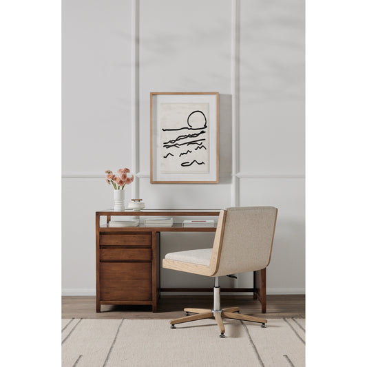 Carla Desk Chair by Four Hands. Made from 100% polyester, solid oak in a modern style.