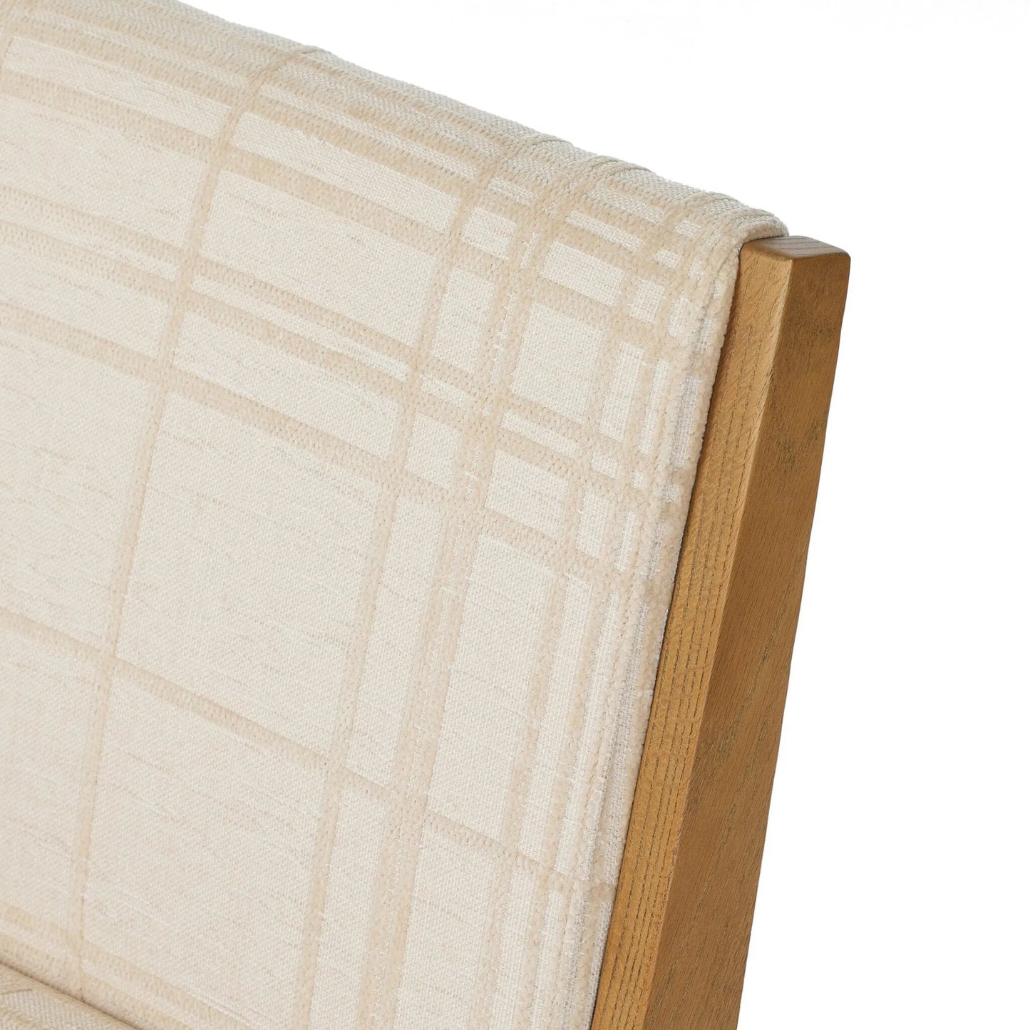 019 SI-2257038 | Closeup | Carla Desk Chair by Four Hands in sheffield ivory, smoked grey. Made from 100% polyester, solid oak in a modern style.