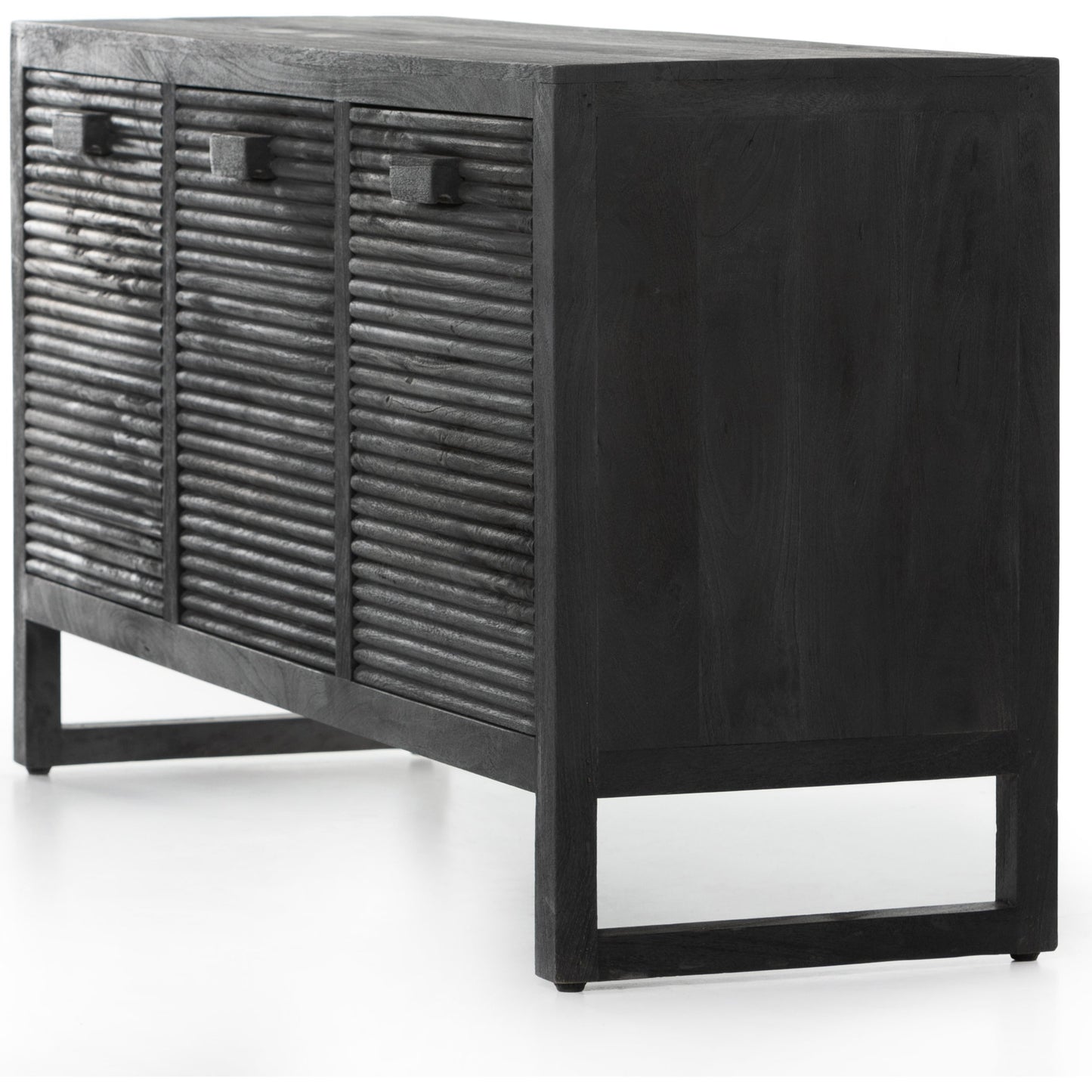002 SI-1798402 | Additional Silo | Lorne Media Console by Four Hands in dark reeded totem. Made from solid mango, solid mixed reclaimed wood in a modern style.