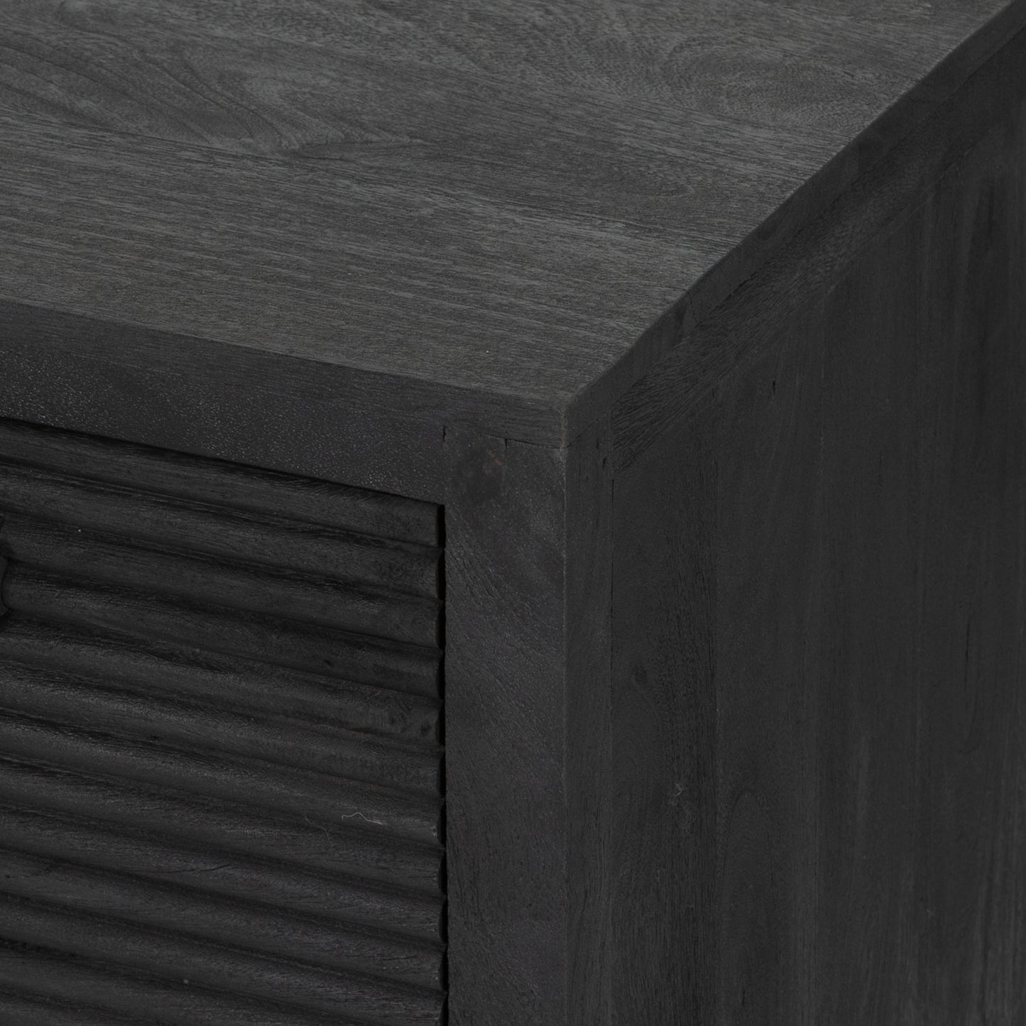 007 SI-1798402 | Additional Silo | Lorne Media Console by Four Hands in dark reeded totem. Made from solid mango, solid mixed reclaimed wood in a modern style.