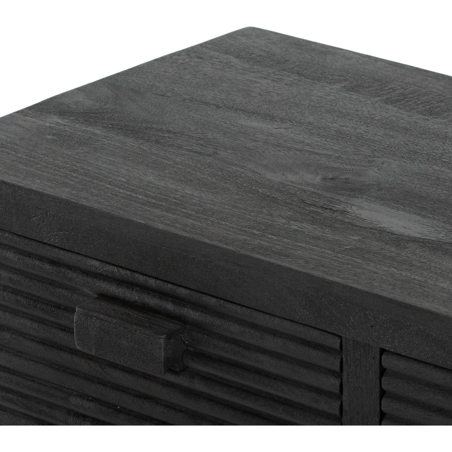 008 SI-1798402 | Additional Silo | Lorne Media Console by Four Hands in dark reeded totem. Made from solid mango, solid mixed reclaimed wood in a modern style.