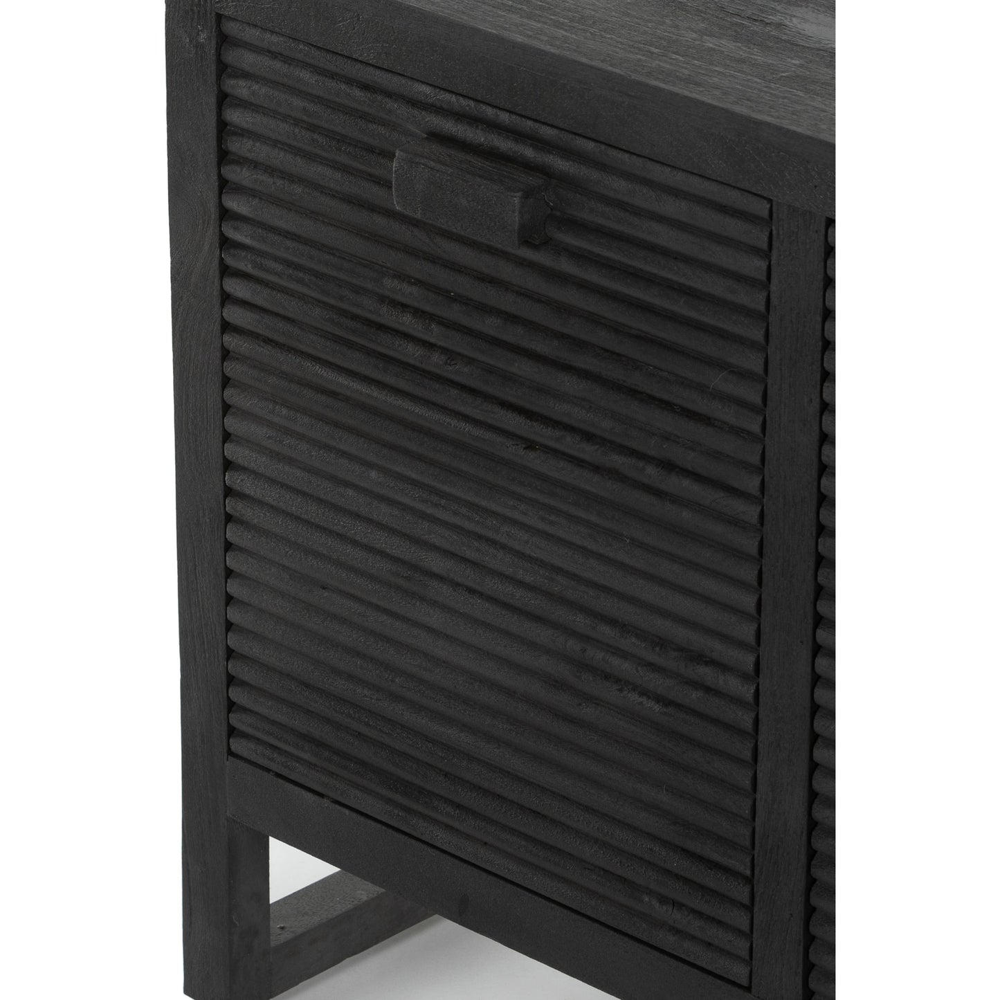 010 SI-1798402 | Additional Silo | Lorne Media Console by Four Hands in dark reeded totem. Made from solid mango, solid mixed reclaimed wood in a modern style.