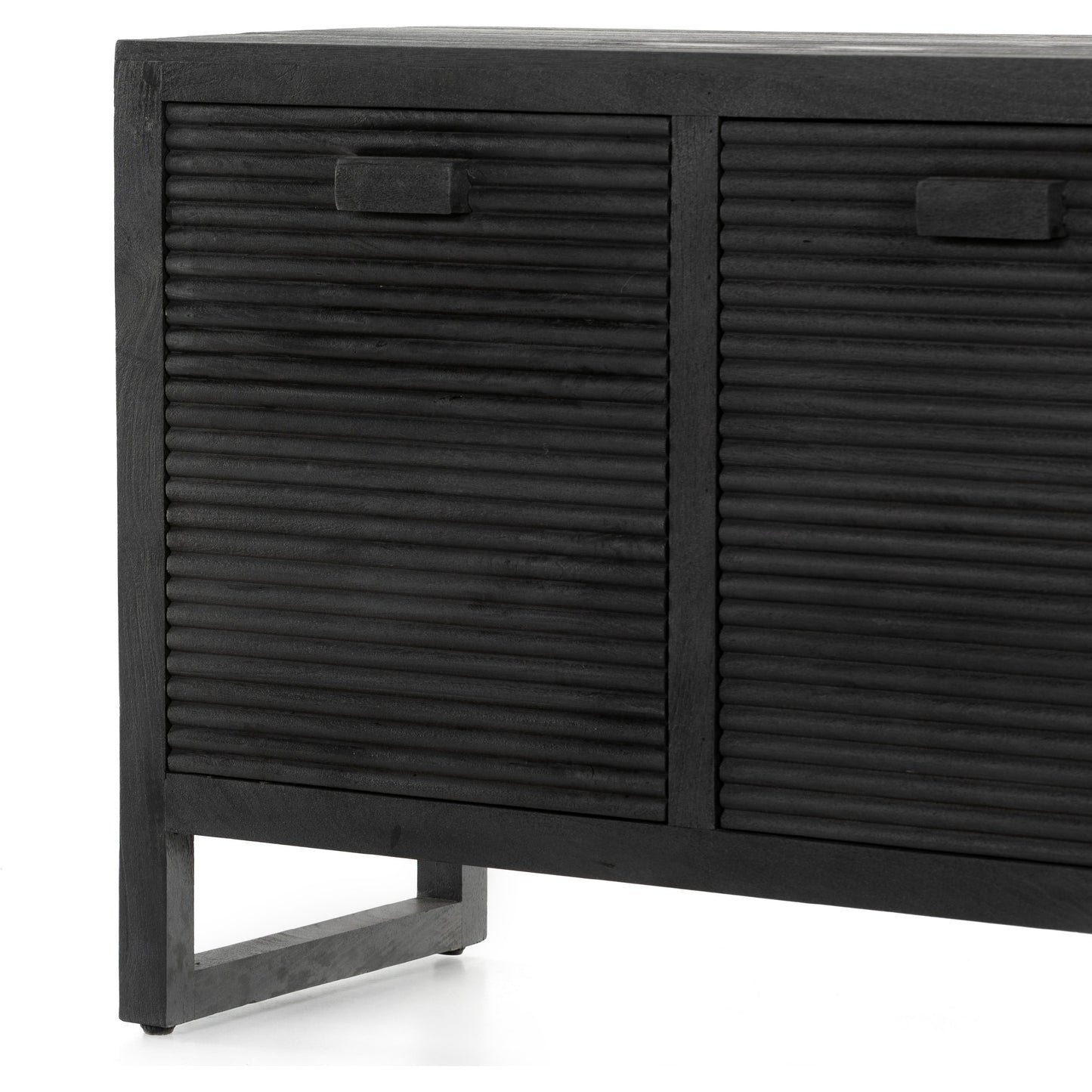 011 SI-1798402 | Additional Silo | Lorne Media Console by Four Hands in dark reeded totem. Made from solid mango, solid mixed reclaimed wood in a modern style.