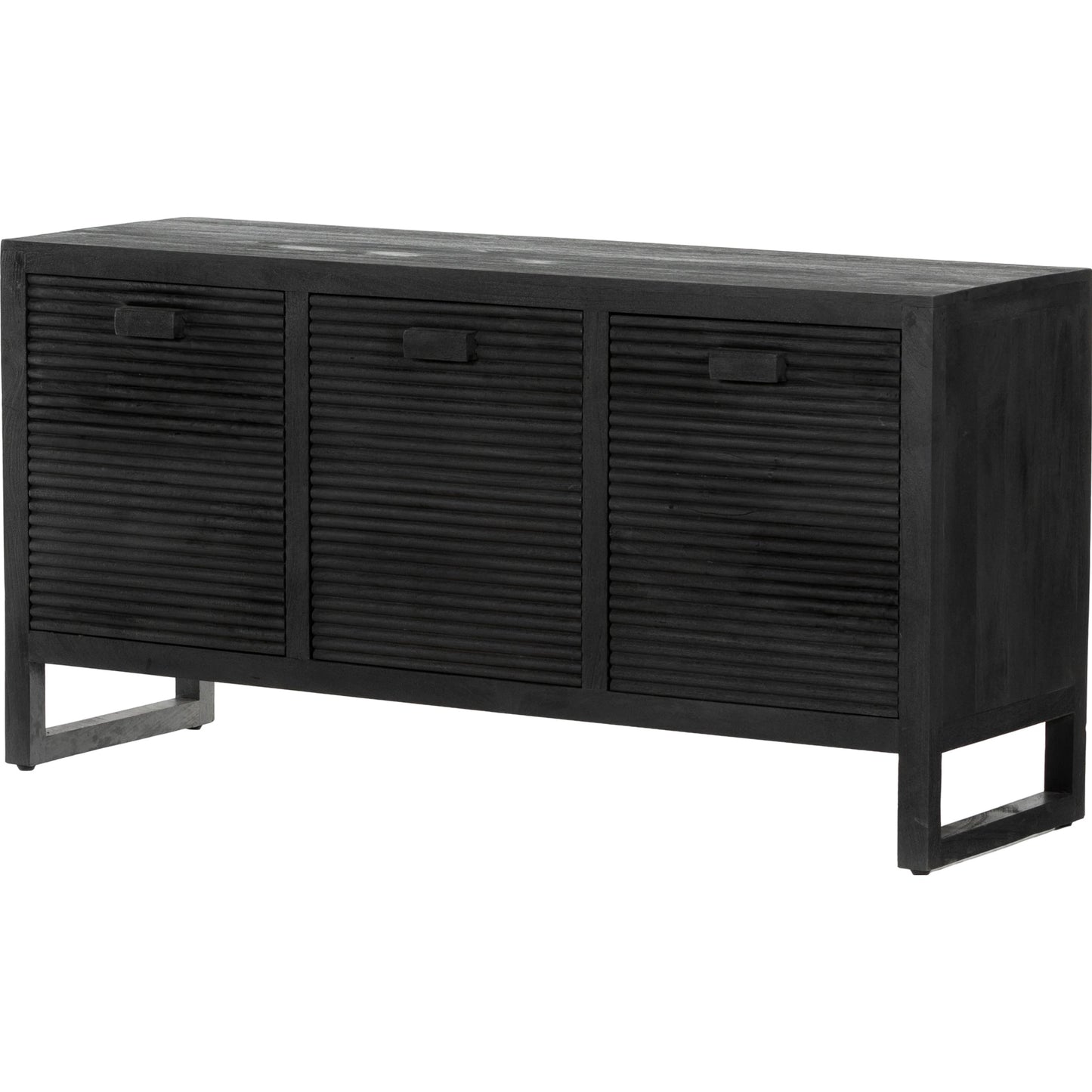 001 SI-1798402 | Additional Silo | Lorne Media Console by Four Hands in dark reeded totem. Made from solid mango, solid mixed reclaimed wood in a modern style.