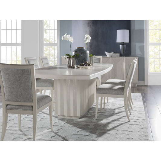 Sarto Dining Table by Artistica Home in cerused white grey. Made from unique in a transitional style.