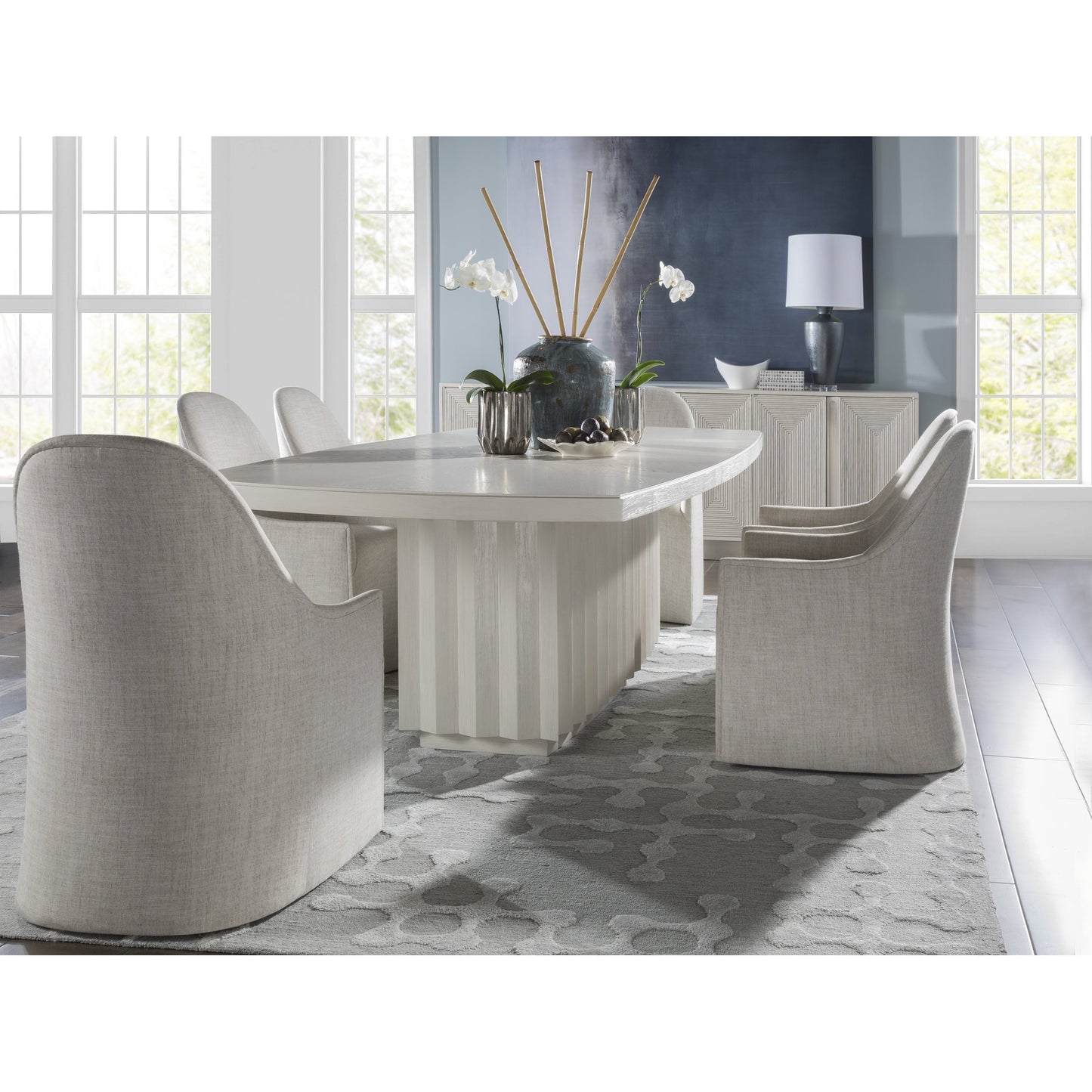 005 SI-1823406 | Lifestyle | Sarto Dining Table by Artistica Home in cerused white grey. Made from unique in a transitional style.