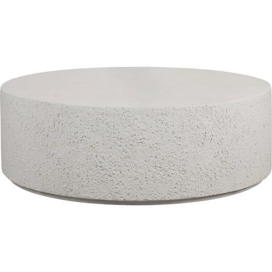 001 SI-2074554 | Additional Silo | Otero Outdoor Round Coffee Table by Four Hands in blanc white, matte white. Made from concrete in a modern style.