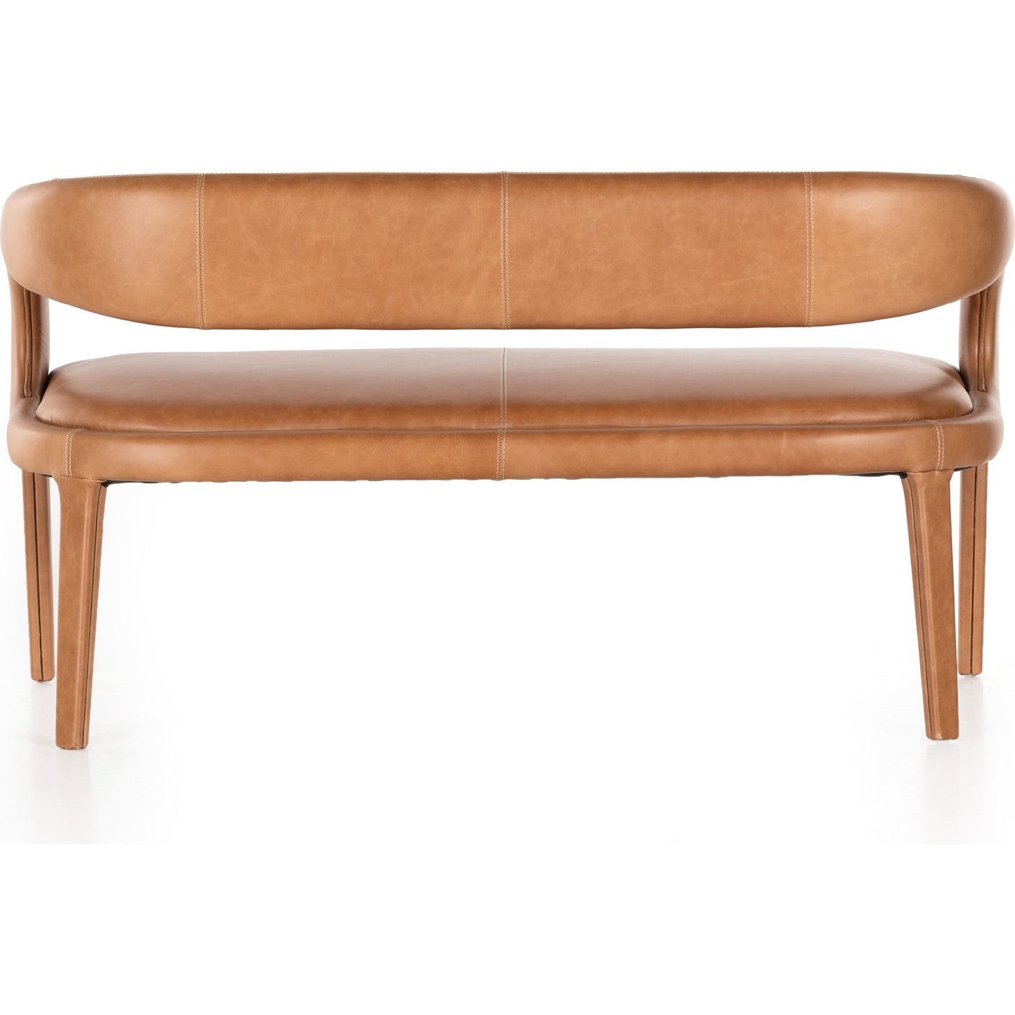 005 SI-1797599 | Additional Silo | Hawkins Dining Bench by Four Hands in sonoma butterscotch. Made from top grain leather, poplar plywood, 100% polyester in a modern style.
