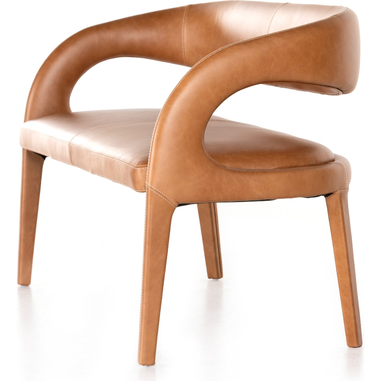 002 SI-1797599 | Additional Silo | Hawkins Dining Bench by Four Hands in sonoma butterscotch. Made from top grain leather, poplar plywood, 100% polyester in a modern style.