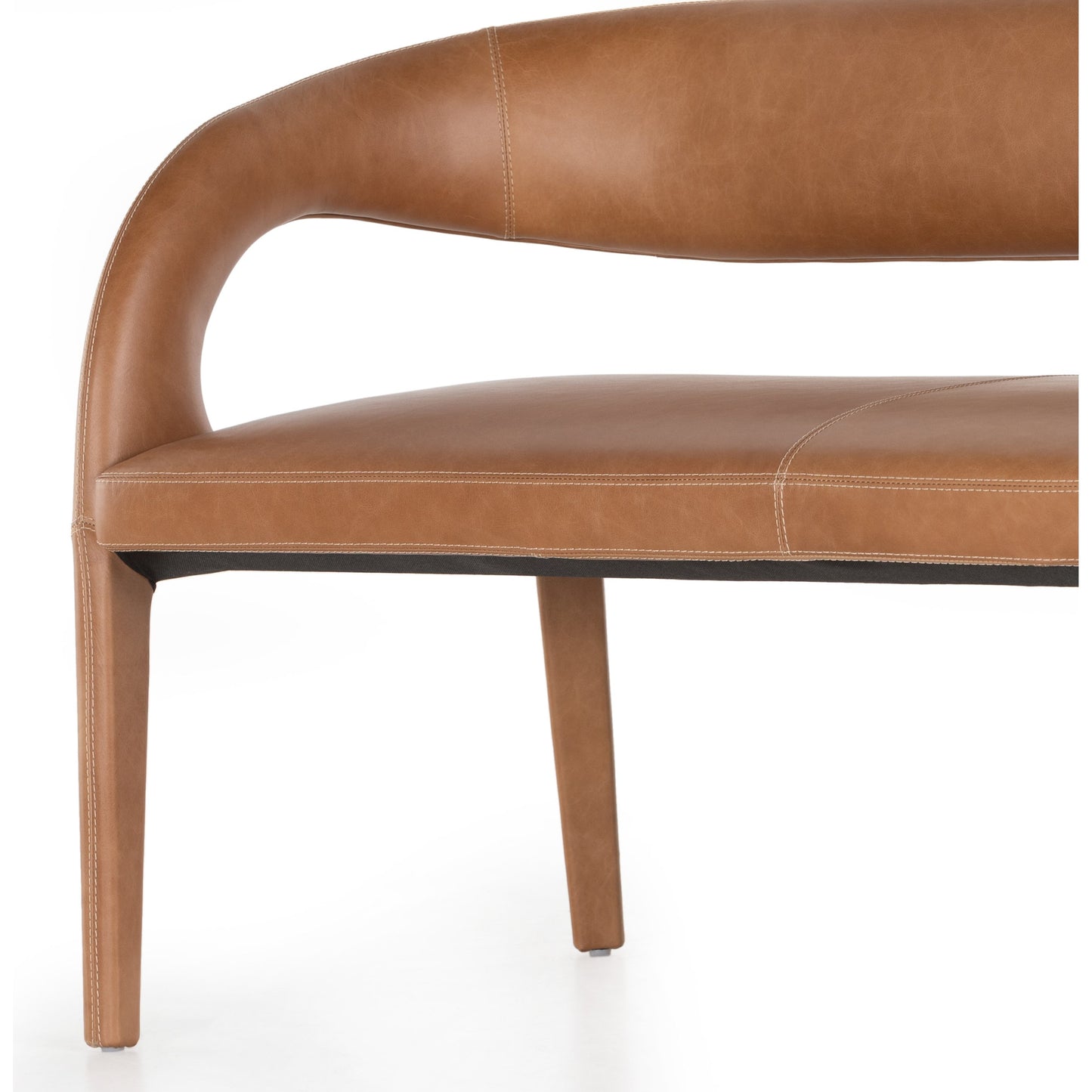 010 SI-1797599 | Additional Silo | Hawkins Dining Bench by Four Hands in sonoma butterscotch. Made from top grain leather, poplar plywood, 100% polyester in a modern style.