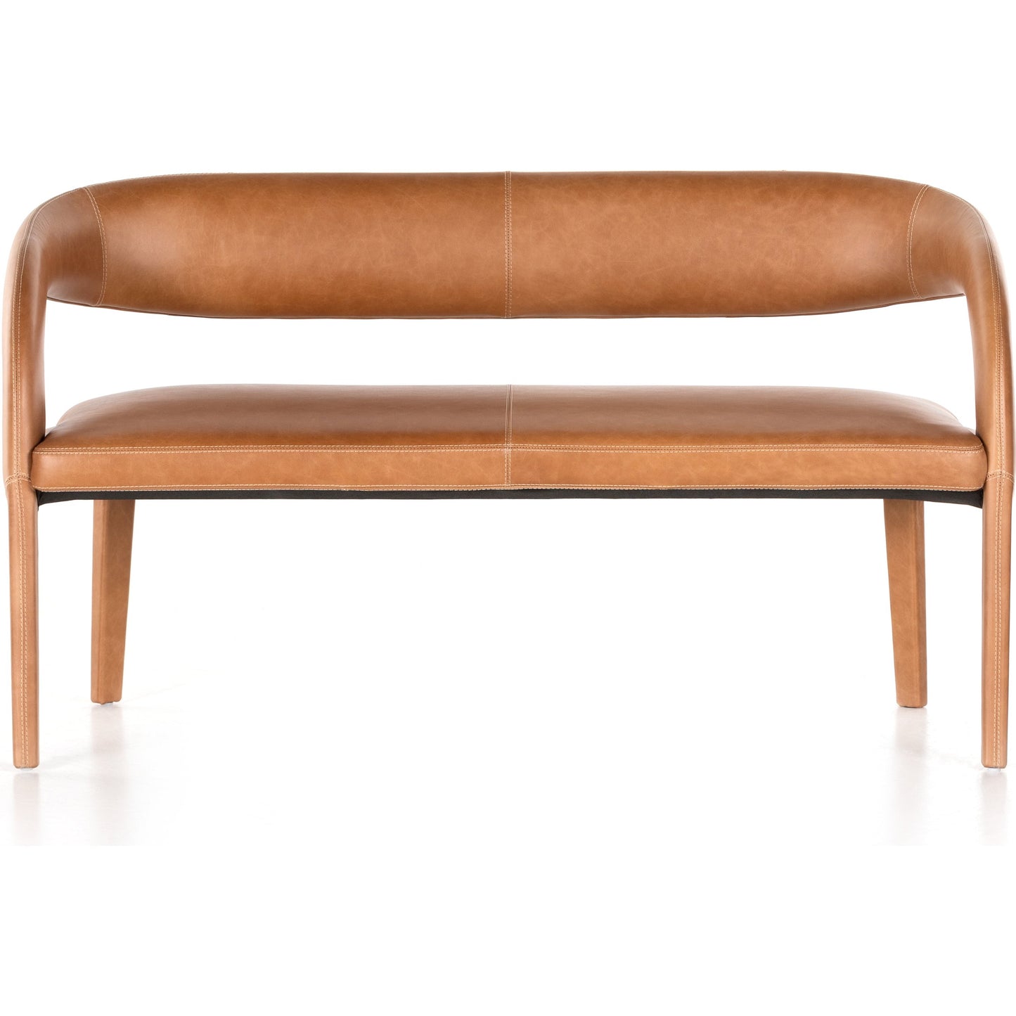 003 SI-1797599 | Additional Silo | Hawkins Dining Bench by Four Hands in sonoma butterscotch. Made from top grain leather, poplar plywood, 100% polyester in a modern style.