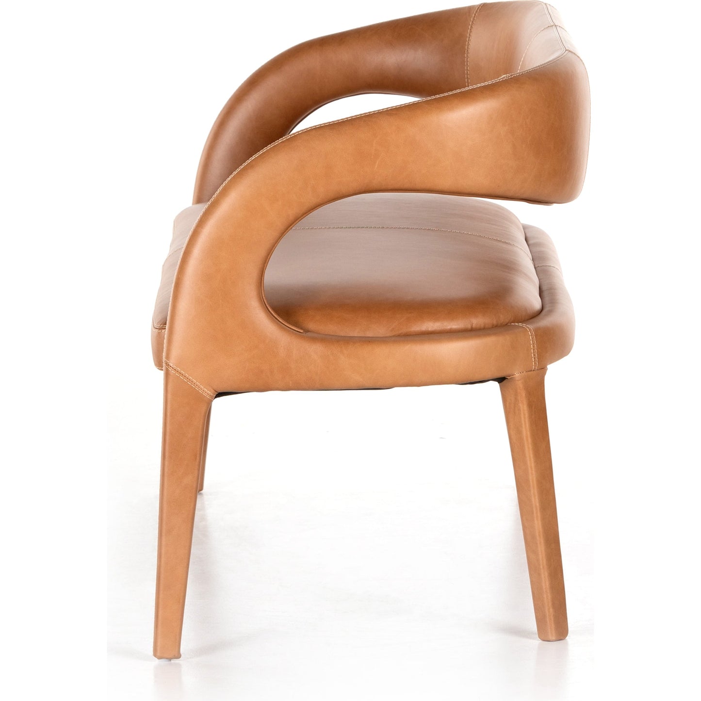 004 SI-1797599 | Additional Silo | Hawkins Dining Bench by Four Hands in sonoma butterscotch. Made from top grain leather, poplar plywood, 100% polyester in a modern style.