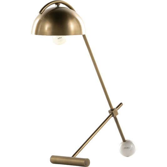 Becker Table Lamp by Four Hands in charcoal and white marble, antique brass. Made from solid marble, stainless steel in a modern style.
