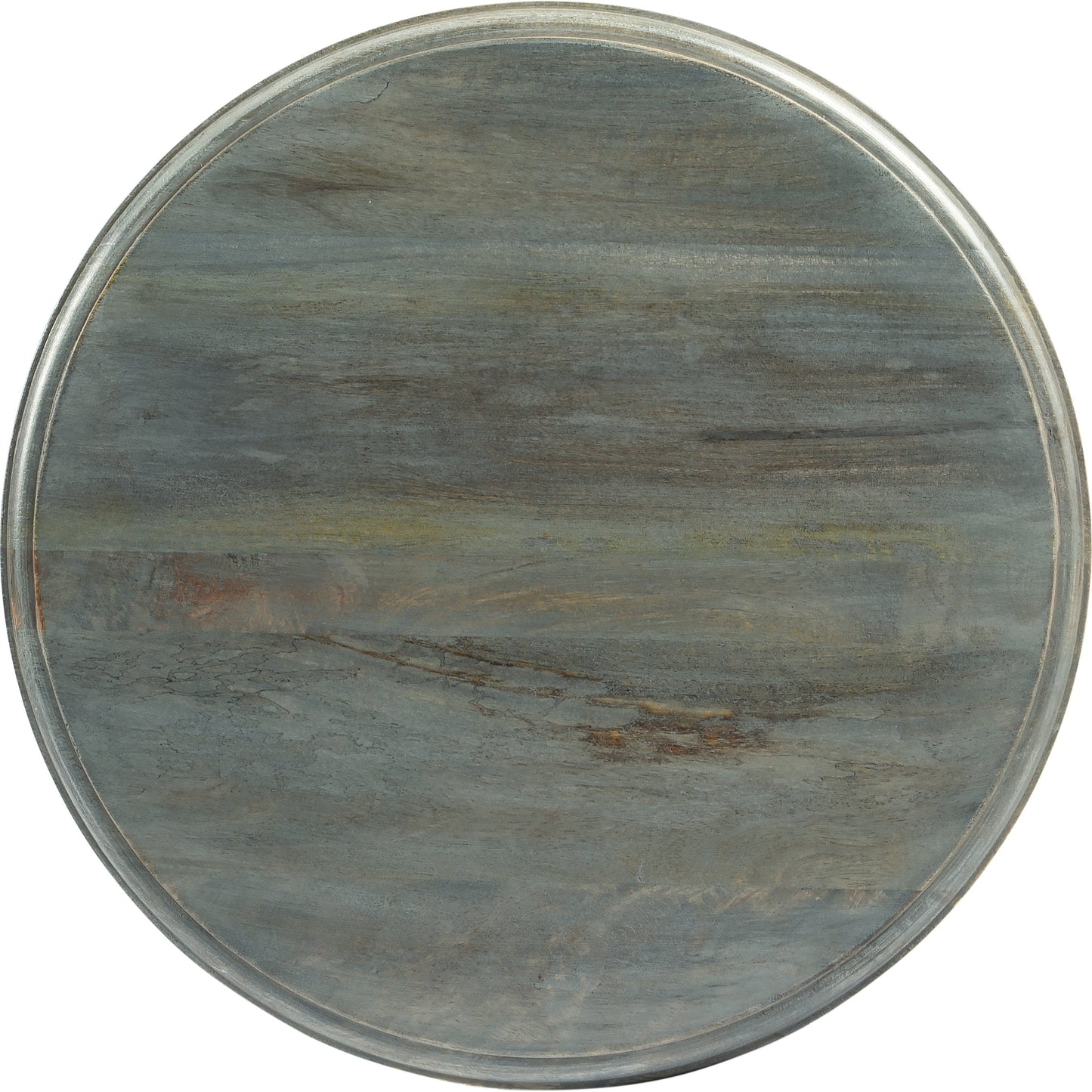 008 O-BUTLER-2265290 | Additional Silo | Pedestal Accent Table by Butler Specialty Company in gray and artifacts. Made from mango wood solids in a cottage & farmhouse style.