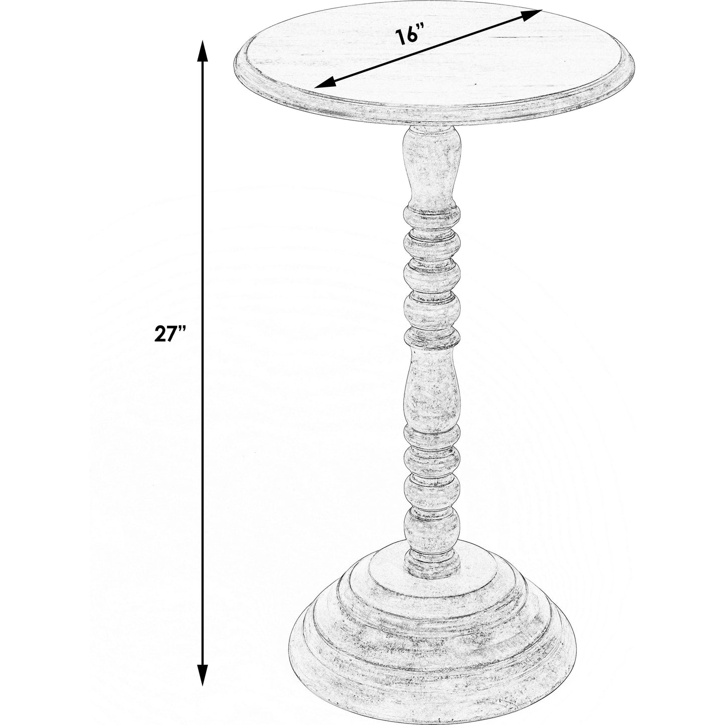 006 O-BUTLER-2265290 | Additional Silo | Pedestal Accent Table by Butler Specialty Company in gray and artifacts. Made from mango wood solids in a cottage & farmhouse style.