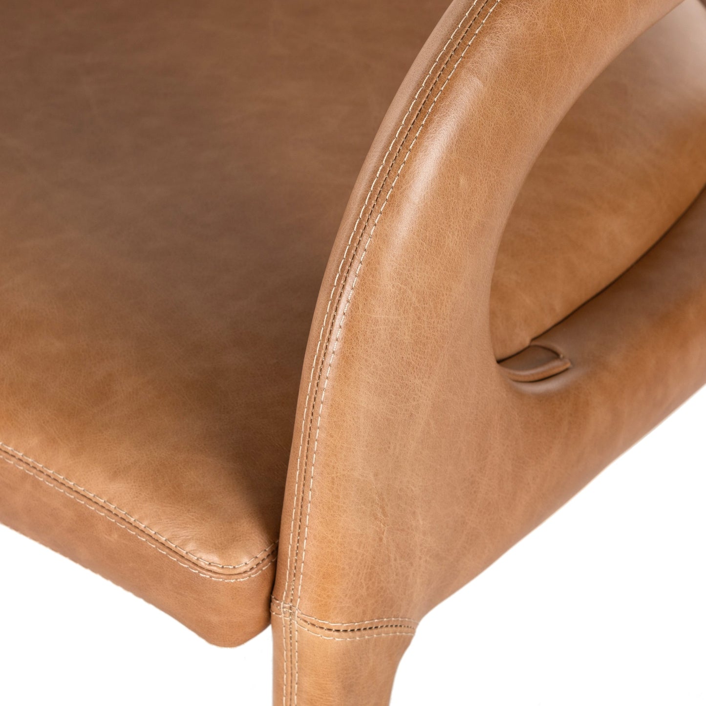 007 SI-1797901 | Additional Silo | Hawkins Chair by Four Hands in sonoma butterscotch. Made from top grain leather, poplar plywood, 100% polyester in a modern style.