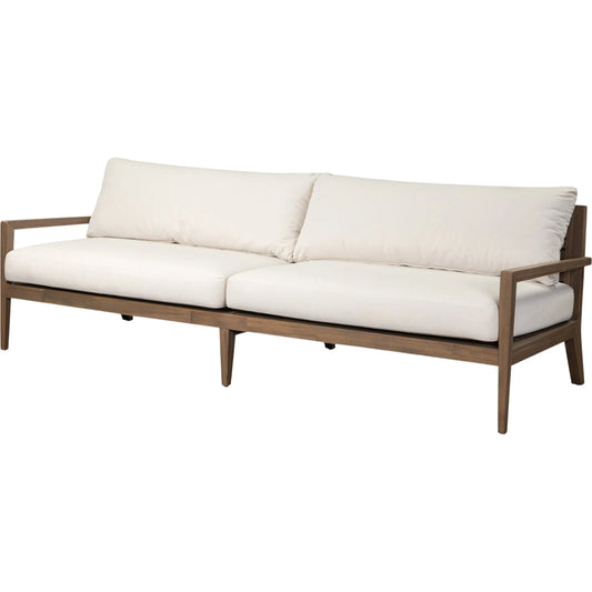 010 SI-2627791 | Primary Silo | Amaya Outdoor Sofa-94" by Four Hands in lorel ivory, ashen acacia. Made from 100% olefin, solid fsc®-certified acacia in a unique style.