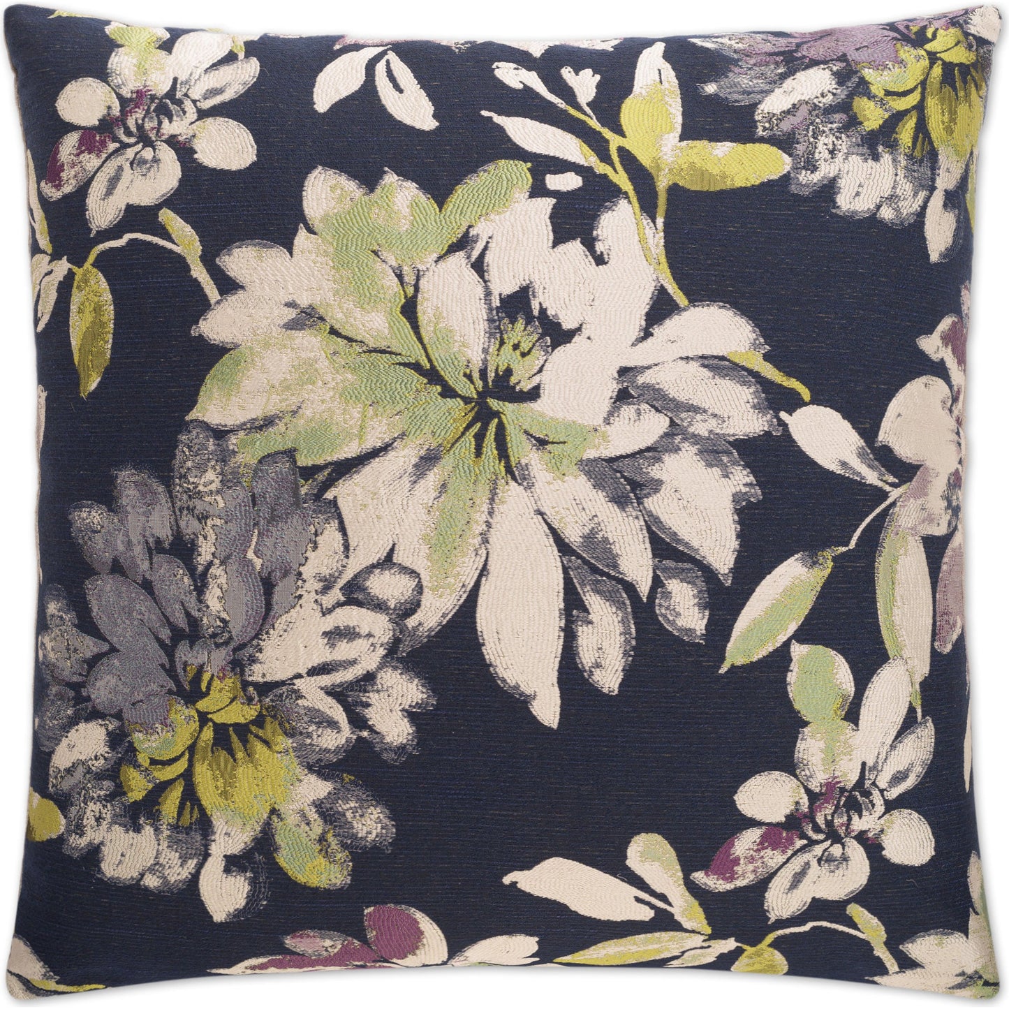 001 SR-738435 | Primary Silo | Cloverfield by DV Kap Home in navy, green, indigo. Made from 89% polyester, 11% rayon in a transitional style.