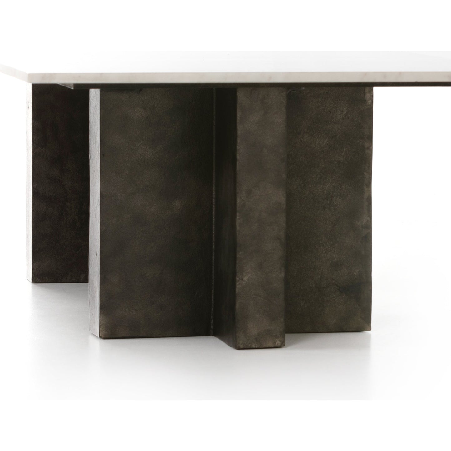 009 SI-1798409 | Additional Silo | Terrell Coffee Table by Four Hands in raw black, white marble. Made from solid marble, aluminum in a modern style.