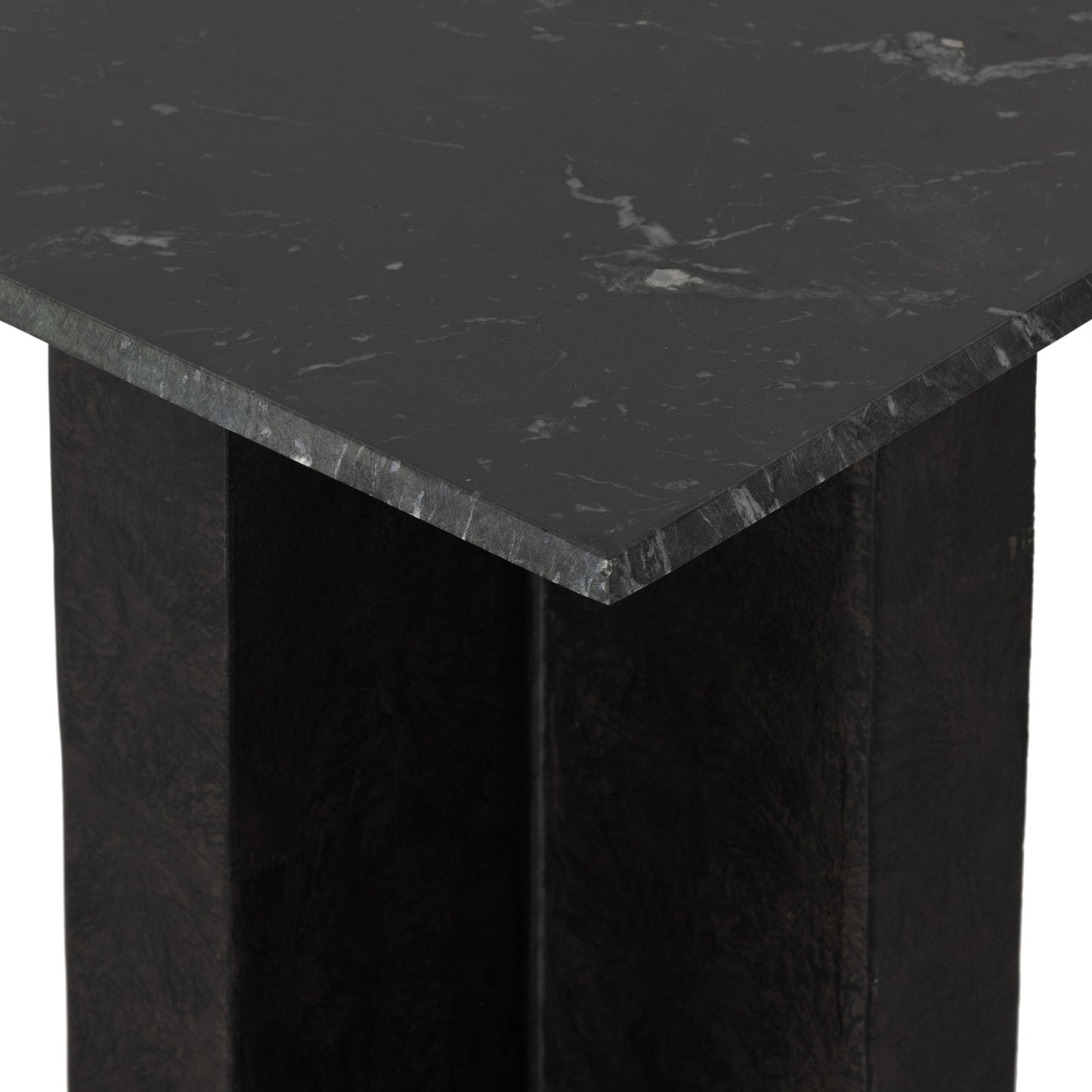 006 SI-1902694 | Additional Silo | Terrell End Table by Four Hands in raw black, black marble. Made from solid marble, aluminum in a modern style.