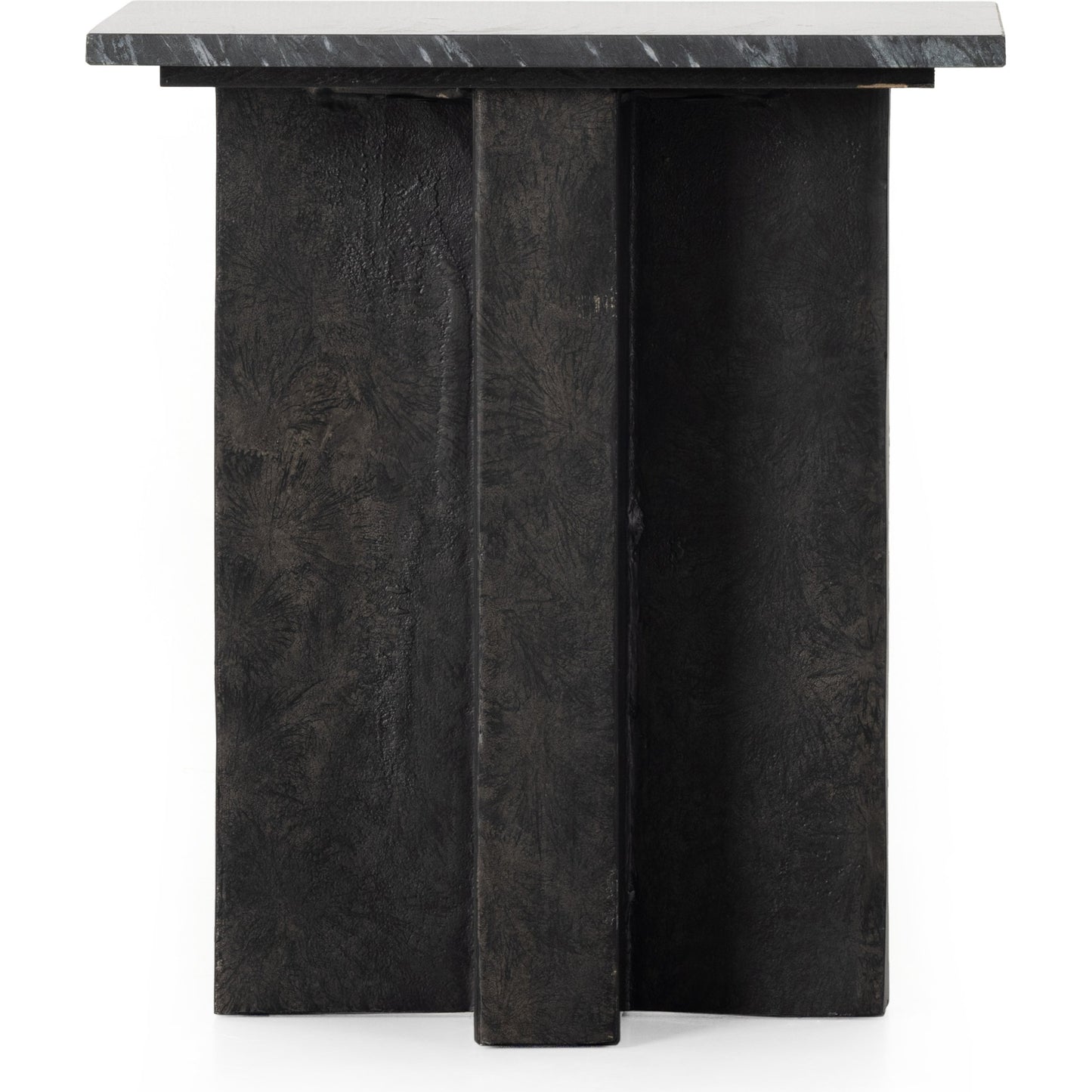 004 SI-1902694 | Additional Silo | Terrell End Table by Four Hands in raw black, black marble. Made from solid marble, aluminum in a modern style.