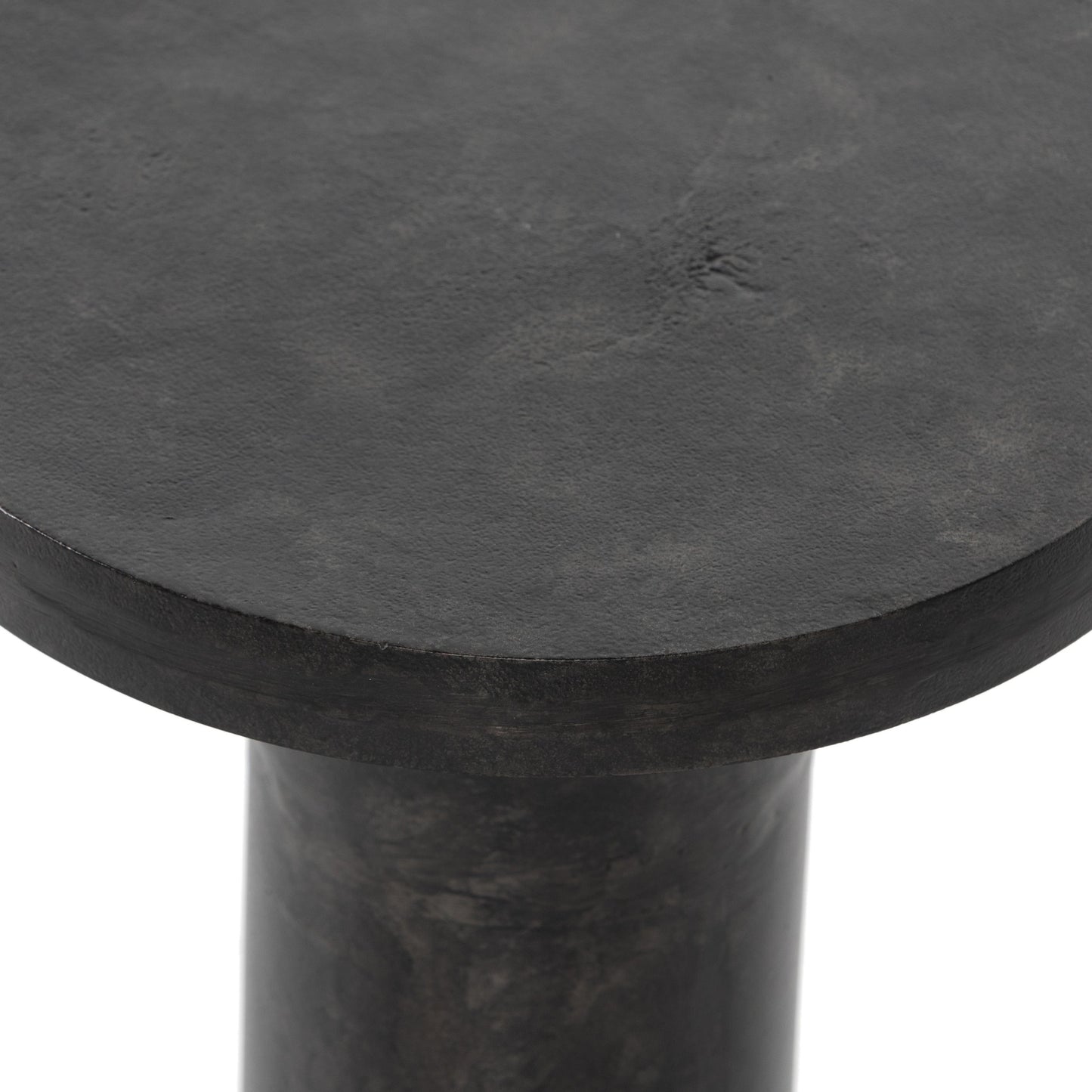 005 SI-1797782 | Additional Silo | Gino End Table by Four Hands in raw black. Made from aluminum, engineered hardwood in a modern style.